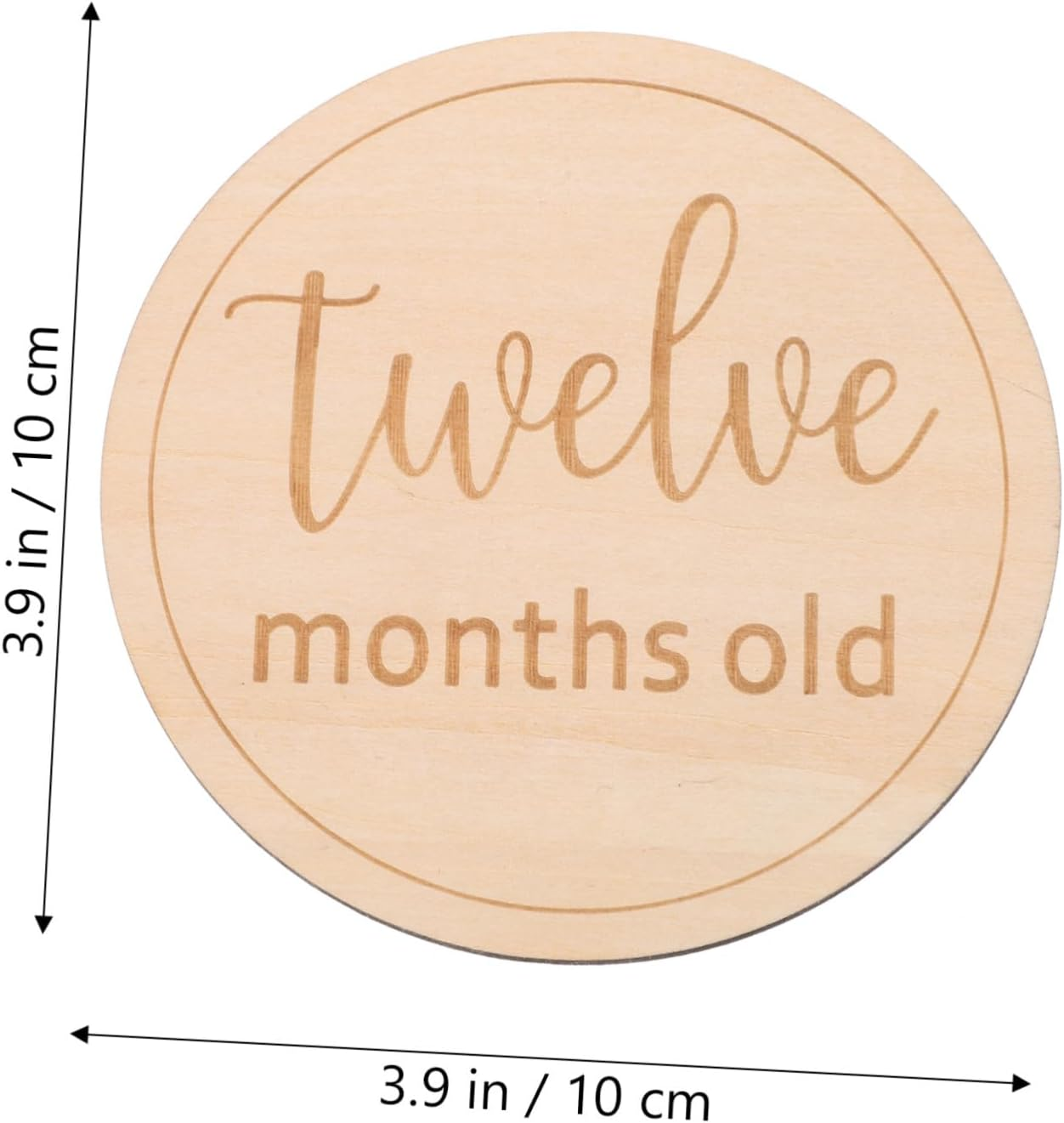 Minkissy 12Pcs Wooden Monthly Milestone Cards round Milestone Discs for Newborns for Photoshoots