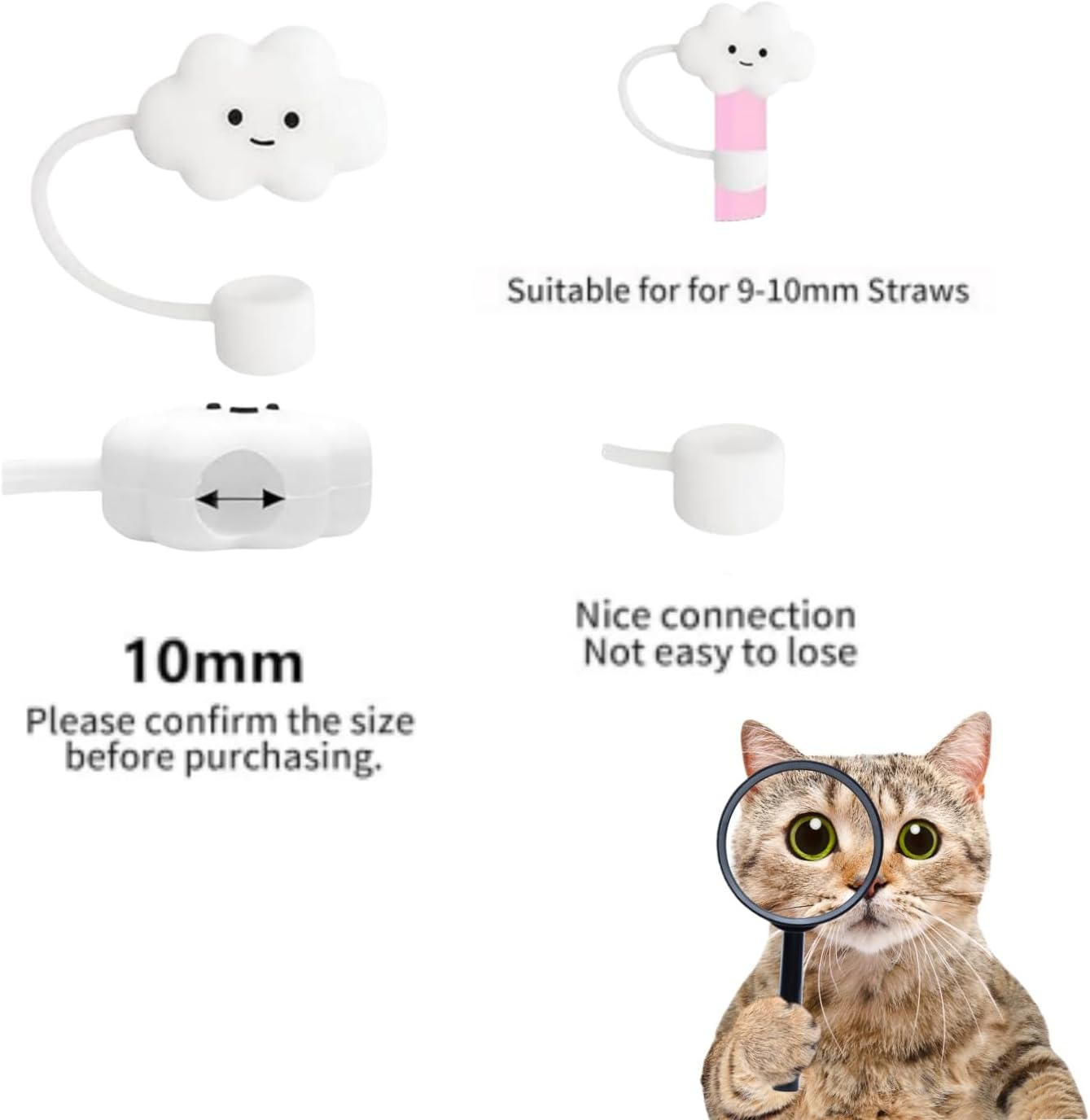 8 Piece Silicone Straw Cap, 10Mm Thick, Suitable for 30/40-Ounce Stanley Cups, Reusable Straws Cover Cap