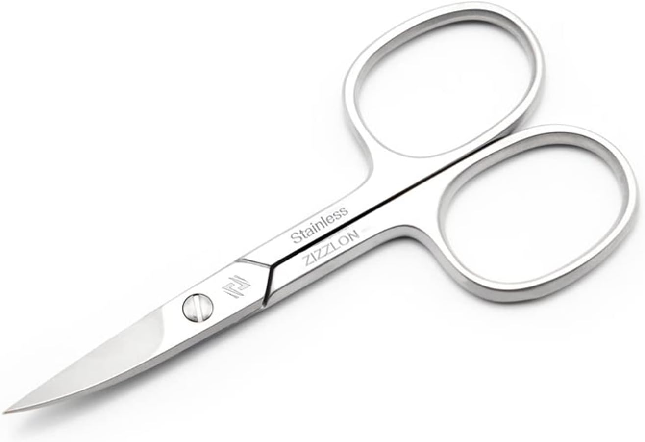 ZIZZLON Nail Scissors Curved Micro Serrated Stainless Steel Eyebrow Scissors for Eyelash, Mustache, Beard, Nose Hair, Toenail &ndash; Pedicure, Manicure Scissors for Men and Women image number 6