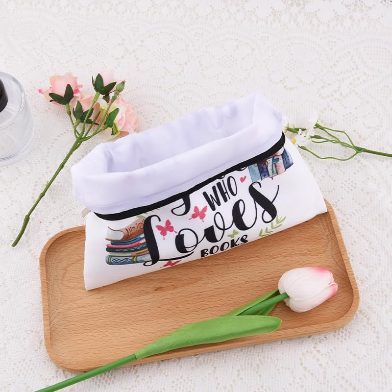 Book Lovers Gifts Makeup Bag Bookworm Bookish Women Christmas Birthday Gifts for Reader Book Lover Girls Inspirational Gift Librarians Just a Girl Who Loves Books Cosmetic Bags