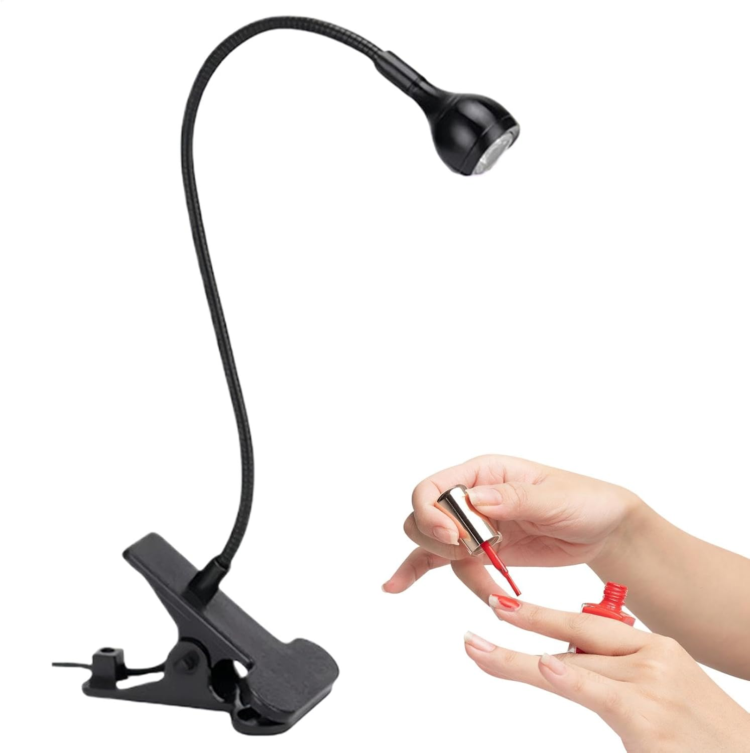UV Light for Gel Nails - Gooseneck LED Nail Light for Gel Nails, Clamp on Nail Lamp - Small USB UV Lamp, Manicure Dryer, Home Salon Nail Accessories for Women Girls