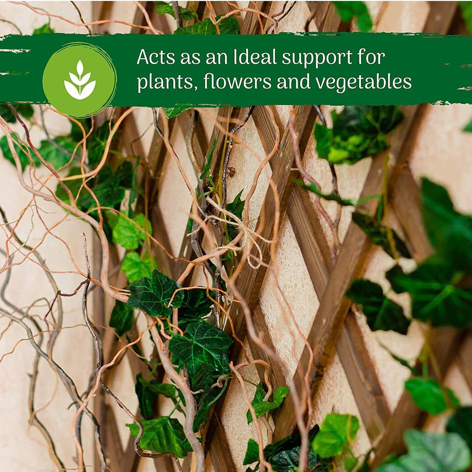 Fafeicy Expandable Plant Climbing Lattices, Extensible Pine Fence Garden Fence with Plant Support for Climbing image number 5