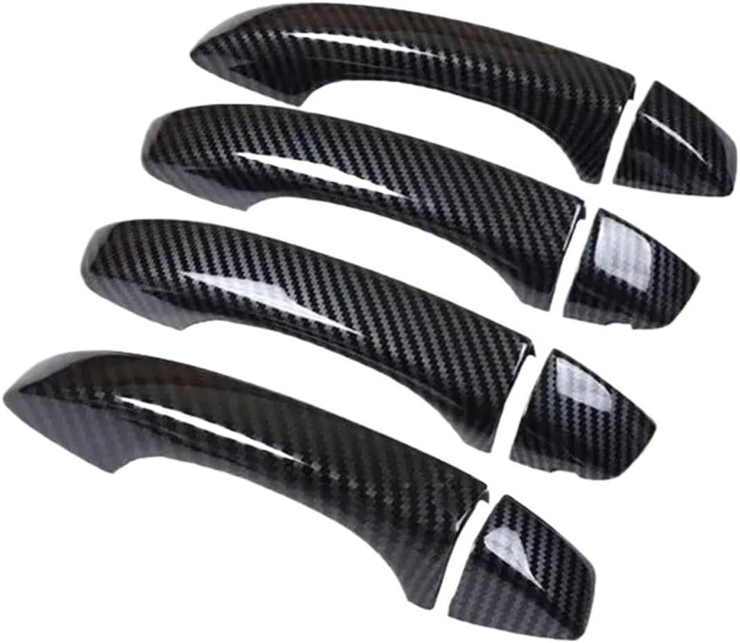 NEGRO Car Door Handles Cover Trim Styling Stickers,Fit for MG HS, 2018-2022 Carbon Fiber Chrome Auto Accessories Car Door Lock Protection Cover(Silver 2 Button)
