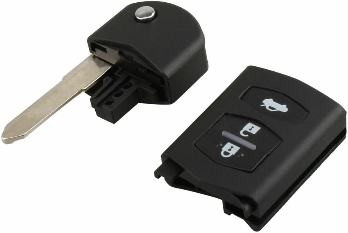 Remote Car Key Shell for Mazda 3 Flip Case Blank Enclosure Fob Direct Replacement 3B 3 Button Unlock Lock Trunk Uncut image number 3