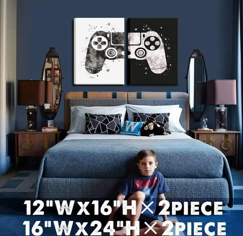 Framed Gaming Room Decor Canvas Wall Art Video Game Art Prints Gaming Theme Posters Prints for Boys Kids Game Room Bedroom Playroom Wall Decor (16 * 24) image number 5