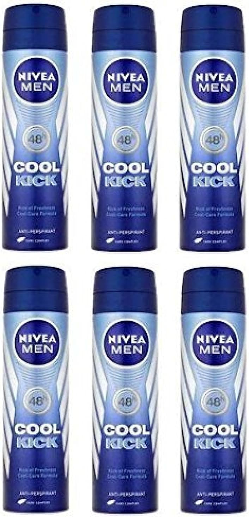6 X Nivea Men?? Cool Kick 48H Anti-Perspirant 150Ml by Nivea for Men image number 2