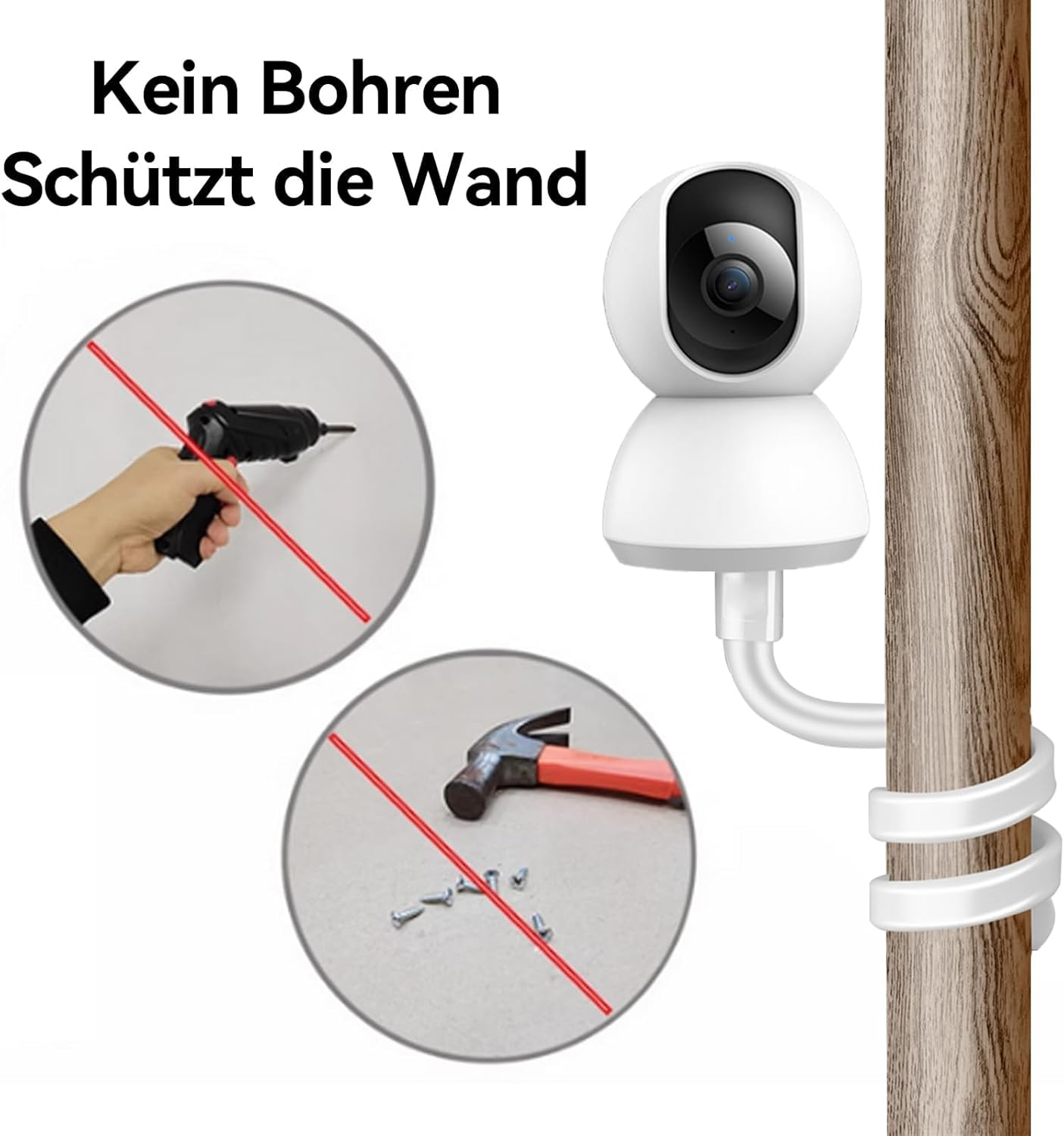 Aiyraa Baby Monitor Holder for Eufy Spaceview, Tp-Link Tapo C200/C210/C220, Reolink E1/E1 Pro, Flexible Camera Holder, No Holes, for Baby Room image number 1