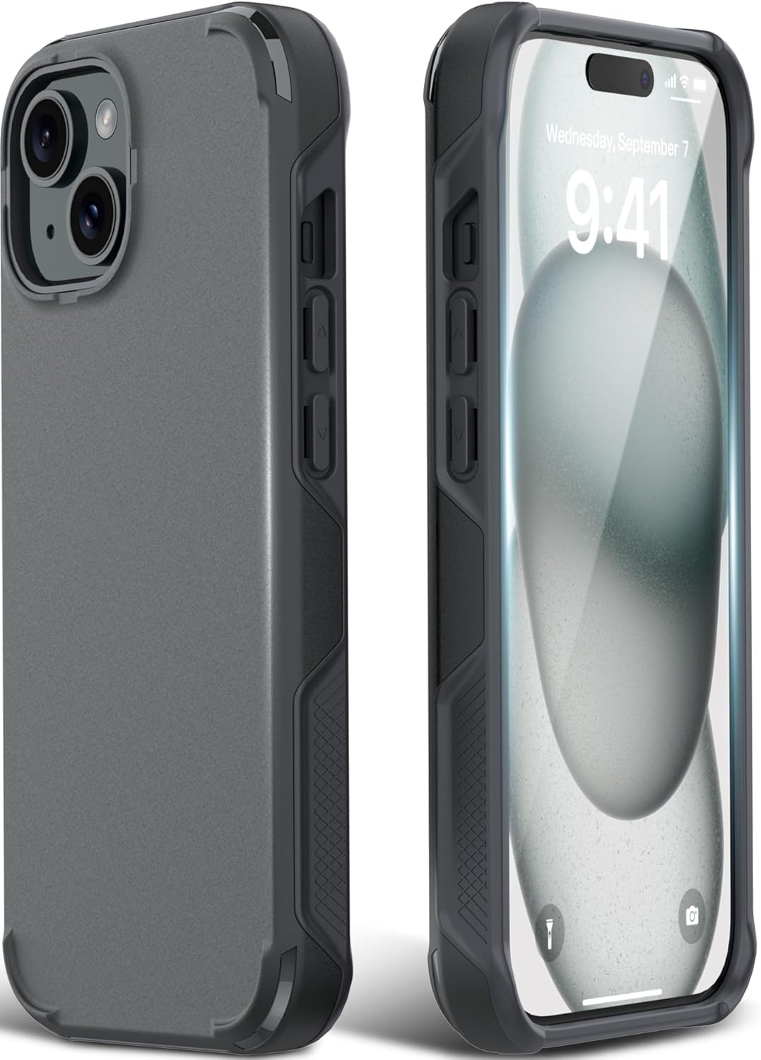 Case for Iphone SE (2022/2020), Iphone 8, Iphone 7 Case - Shockproof Rugged Protective Phone Cover - Compatible with Wireless Charging (Black, Iphone SE/8/7)