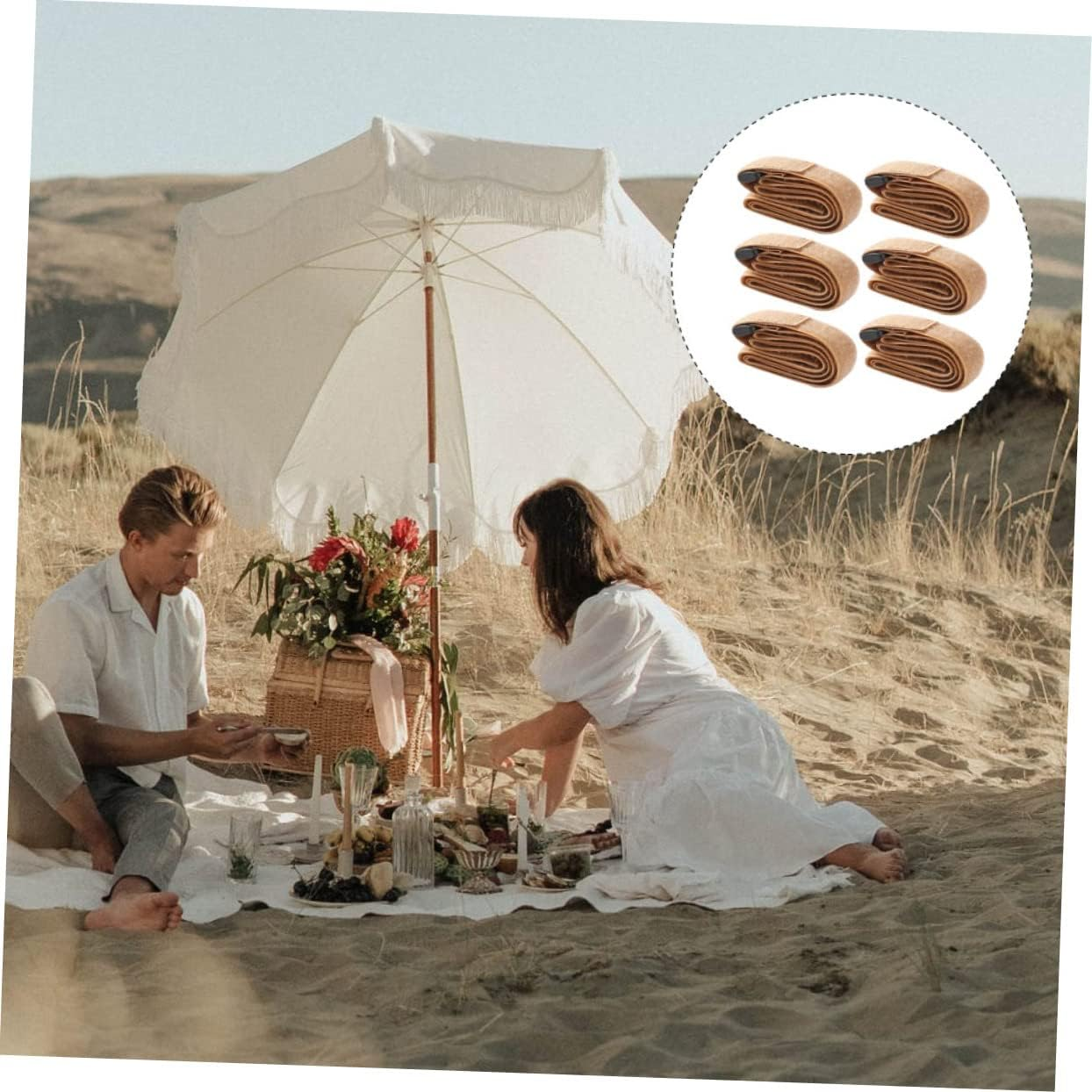 6Pcs Luggage Binding Straps Sturdy Cargo Fixed Belts for Camping Travel and Outdoor Gear Securely Tie down Luggage Suitable for Various Activities Random Color image number 2