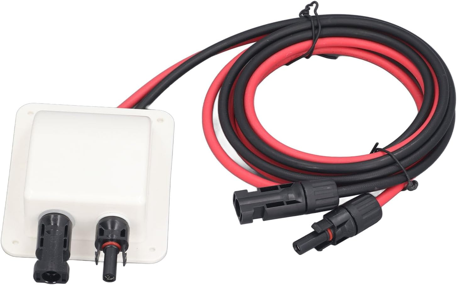 Solar Double Cable Entry Gland, Multiple Safety Protections Low Power Loss UV Resistant RV Solar Entry Housing with 2M 10AWG Extension Cord for Yacht image number 6