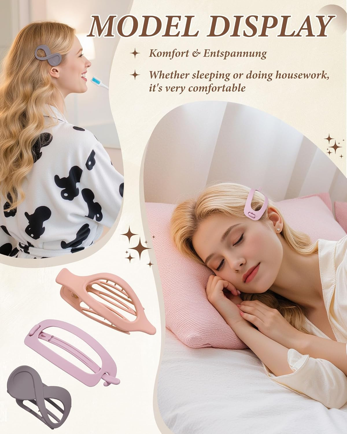 Kajeer Pack of 6 Flat Hair Clips for Women - French Flat Hair Claw Clips Comfortable Flat Hair Claw Clips for Thick Thin Hair, Daily Life, Sports, Driving (Macaron - Colours)