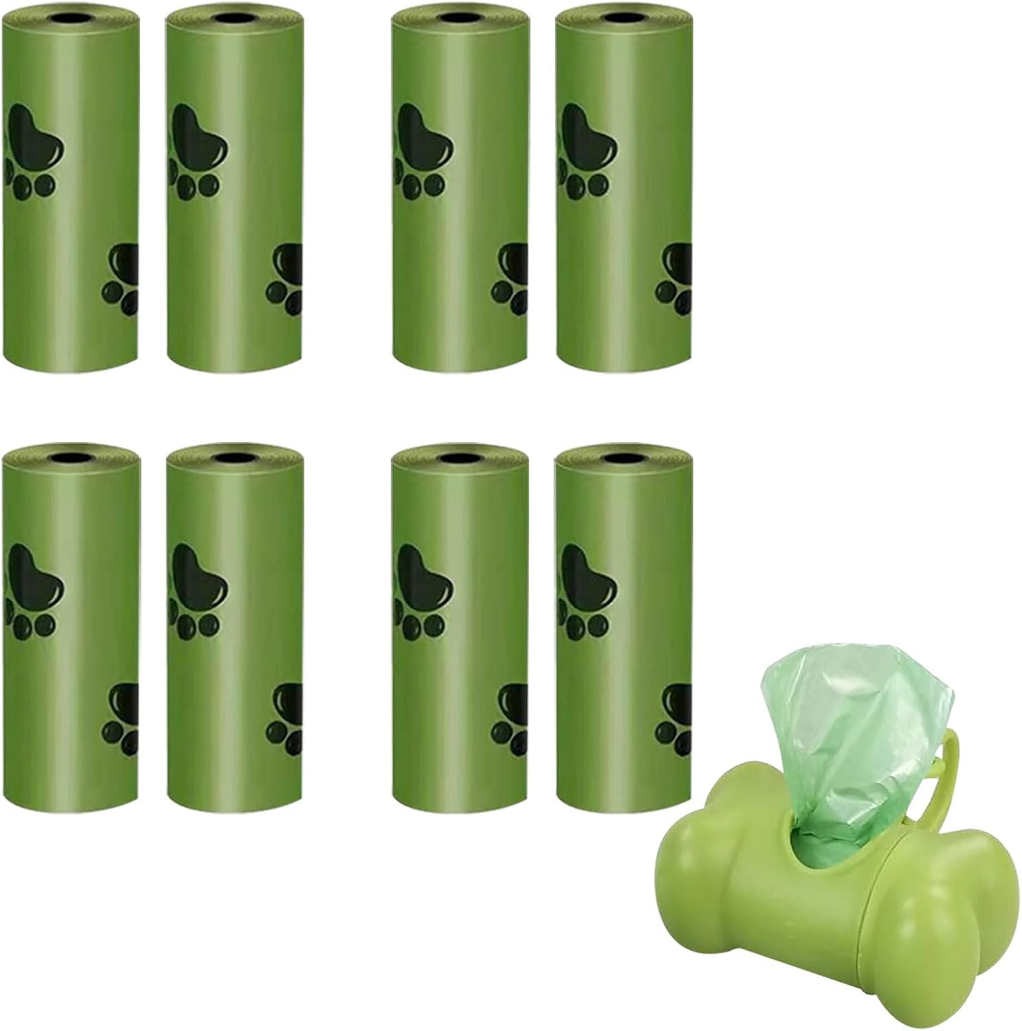Biodegradable Dog Waste Bags with Dispenser, Bags for Dogs, Waste Bags for Dogs (120 Units, 8 Rolls), Green image number 1