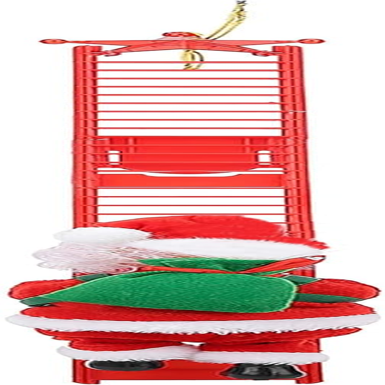 Santa Climbing Ladder to Tree Climbing Santa up and down Santa Claus on Ladder Climber Musical Animated Holiday Party Home Wall Christmas Tree Decoration Xmas Ornament Santa Claus Figurines Climber image number 4
