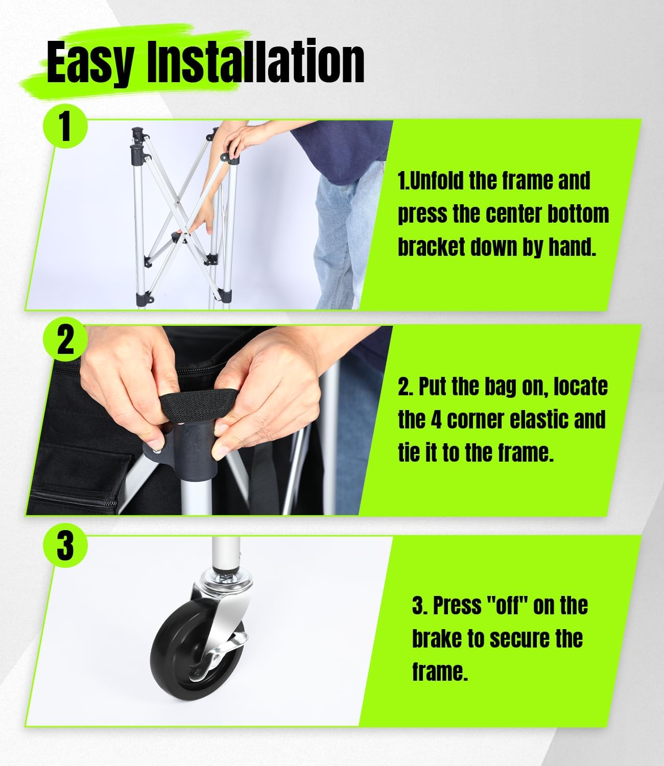 Angooni Professional Foldable Tennis Ball Cart, 2 Capacity Choices - Holds 150 or 240 Balls, Lightweight Waterproof Tennis Ball Hopper, Portable Storage Sports Teaching Cart for Practice and Matches image number 4