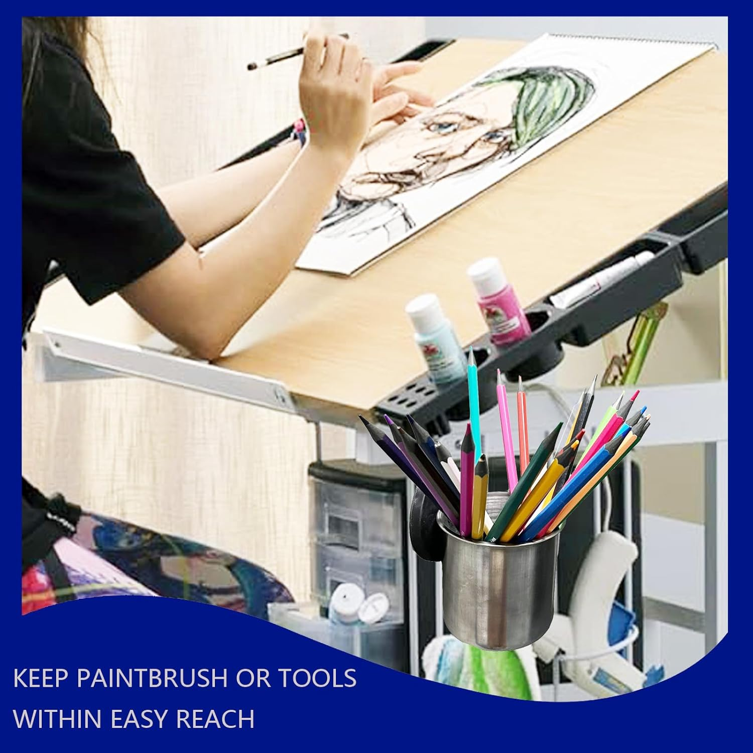 Magnetic Cup Holder, Stainless Steel Magnetic Cup Caddy, Magnetic Drink Holder for Bottles, Glasses, and Cans - Fits on Fridge, Lawnmower, Forklift, Cart, Treadmill,Or School Bus image number 4