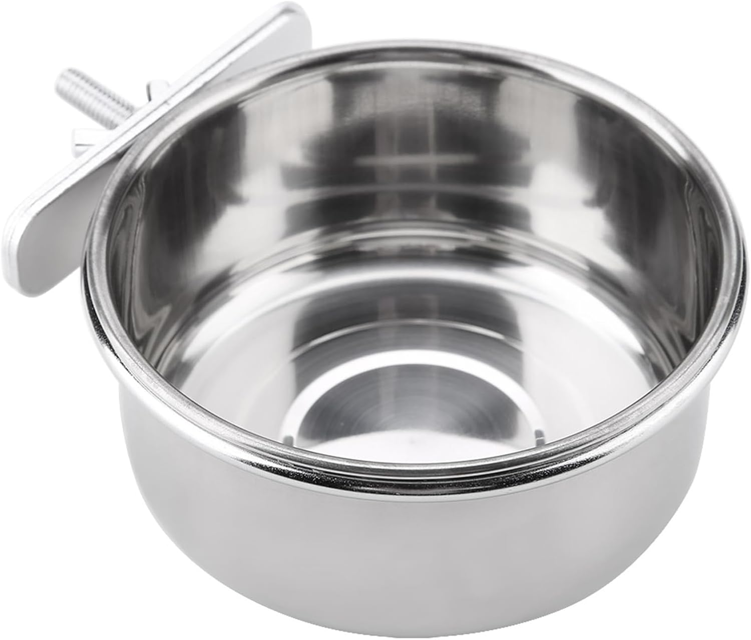 Oumefar Stainless Steel Bird Cage Feeder Parrot Food Water Feeding Bowl Bird Parrot Feeding Cup with Clip for Small Animals (S)