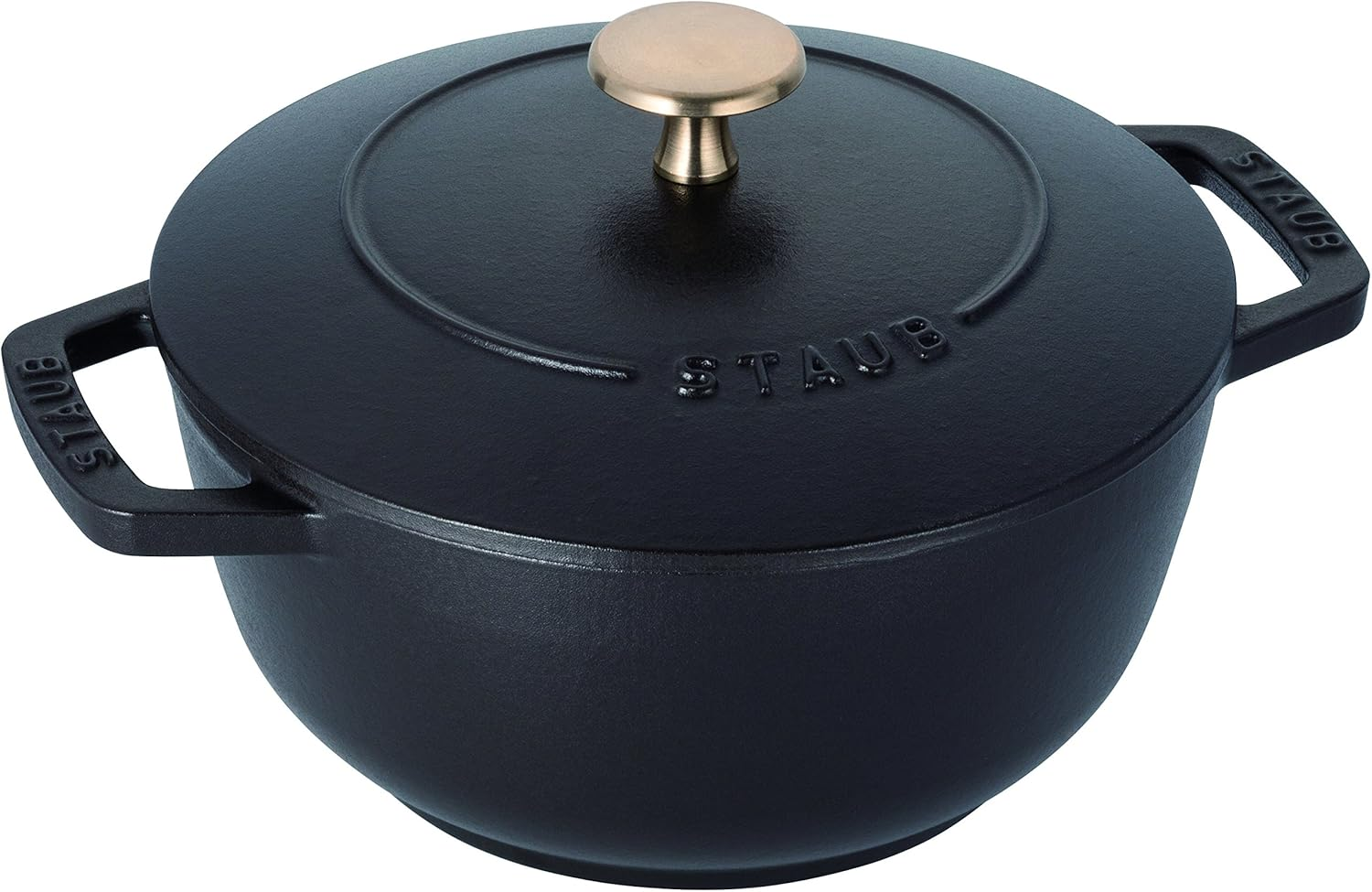 Staub Wa-Nabe 40501-000 Wanabe Black S 6.3 Inches (16 Cm) Two-Handed Casting, Enameled Pot, Rice, Induction Compatible, Japanese Authentic Product image number 1