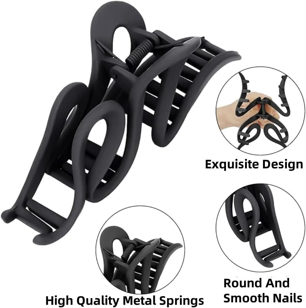 Hair Clips for Women Large Hair Claw Clips for Thin Thick Hair, Big Matte Banana Clips, Neutral Colors image number 6