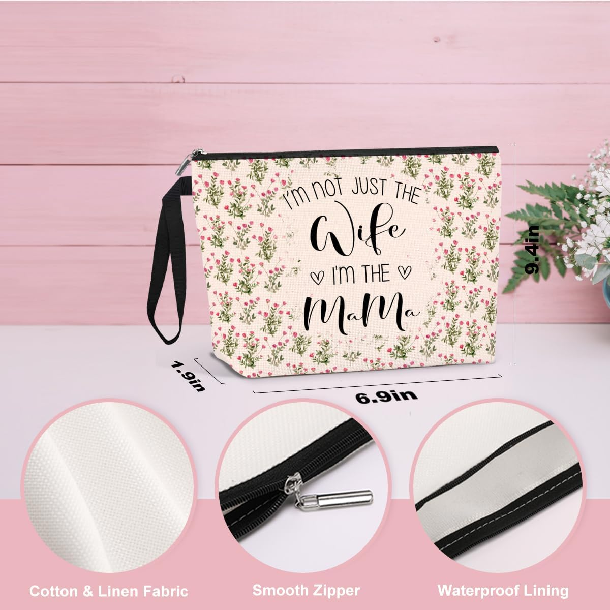 IAXIC Makeup Bag1198, Mom 2, 9.4*6.9 Inches image number 1