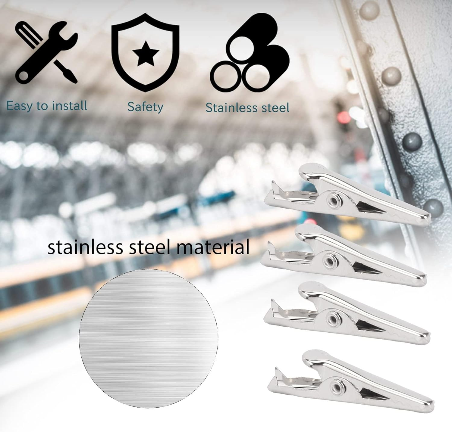 Spacesea 50 Pcs Metal Alligator Clip, Clip, Silver Tone Alligator Clips, Clamps, Versatile Professional Grade Electrical Testing Clips image number 2