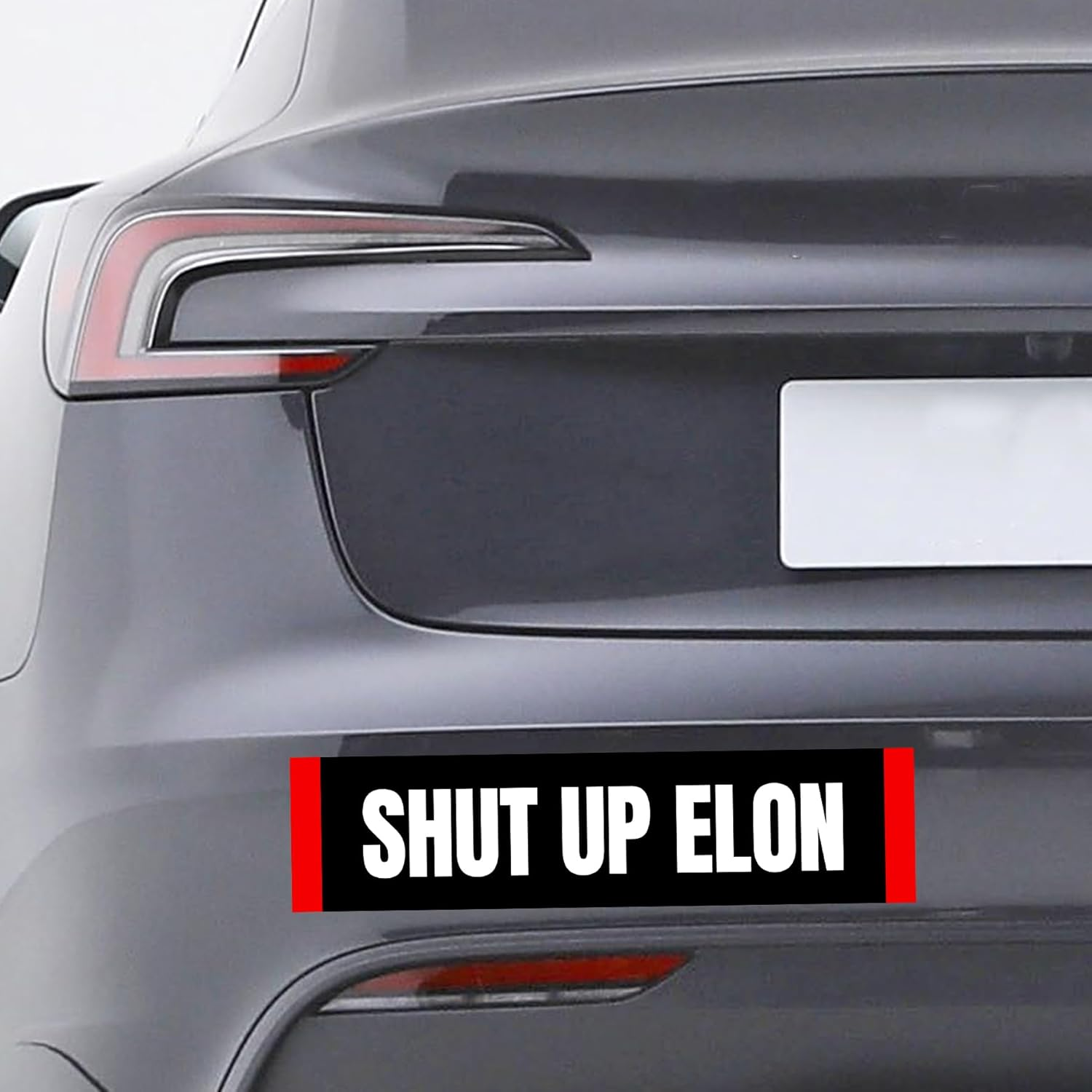 Anti Elon Club Bumper Decal Elon Was Crazy Sticker Funny Regret Shut up Elon Musk Sticker Cling for Car Bumper, Laptop, Wall, Window (Shut up Elon) image number 1