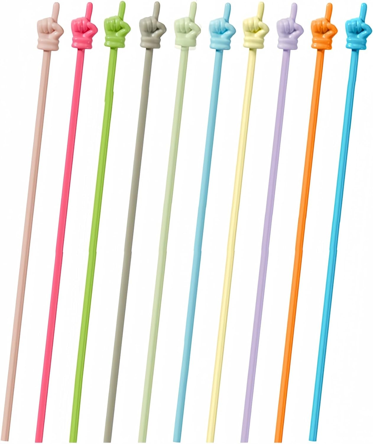 10PCS Children Finger Reading Stick Pointer Kindergarten Student Teacher Teaching Reading Picture Book Finger Shape Mini Pointer Stick (B-Macaron)