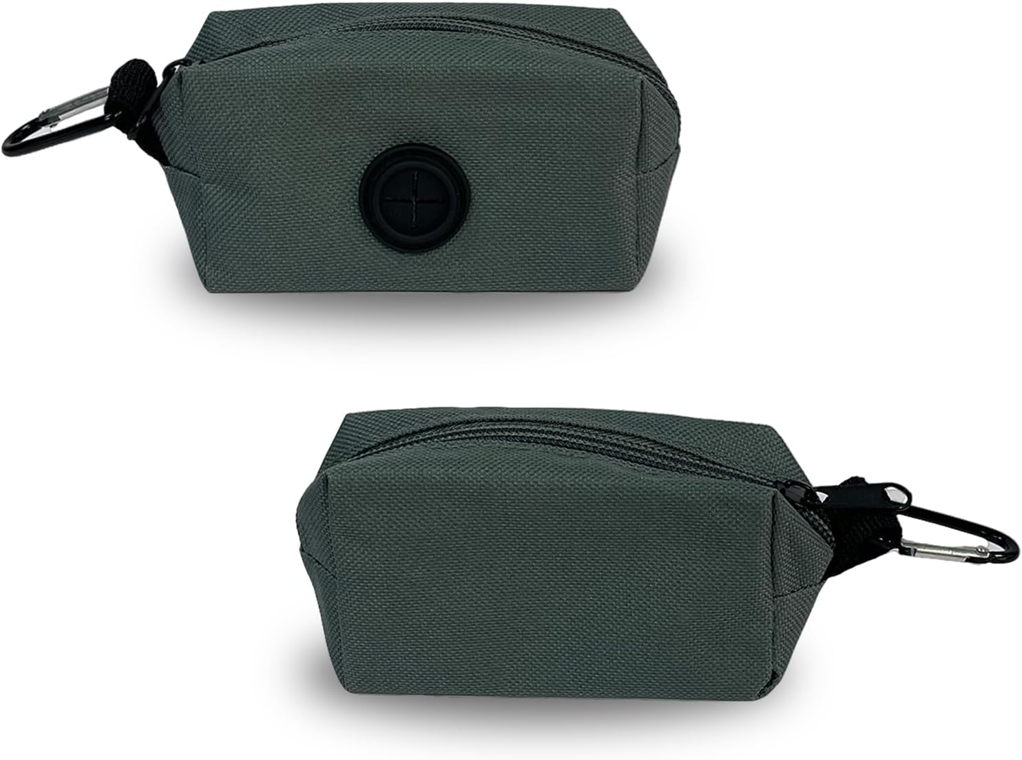 2Pcs Dog Poop Bag Holder for Leash Attachment, Hand Free Pet Waste Bag Dispenser Zippered Pouch, Portable Lightweight Fabric Bag Set with Leash Clip for Doggie Puppy Trash Bags (Gray) image number 5