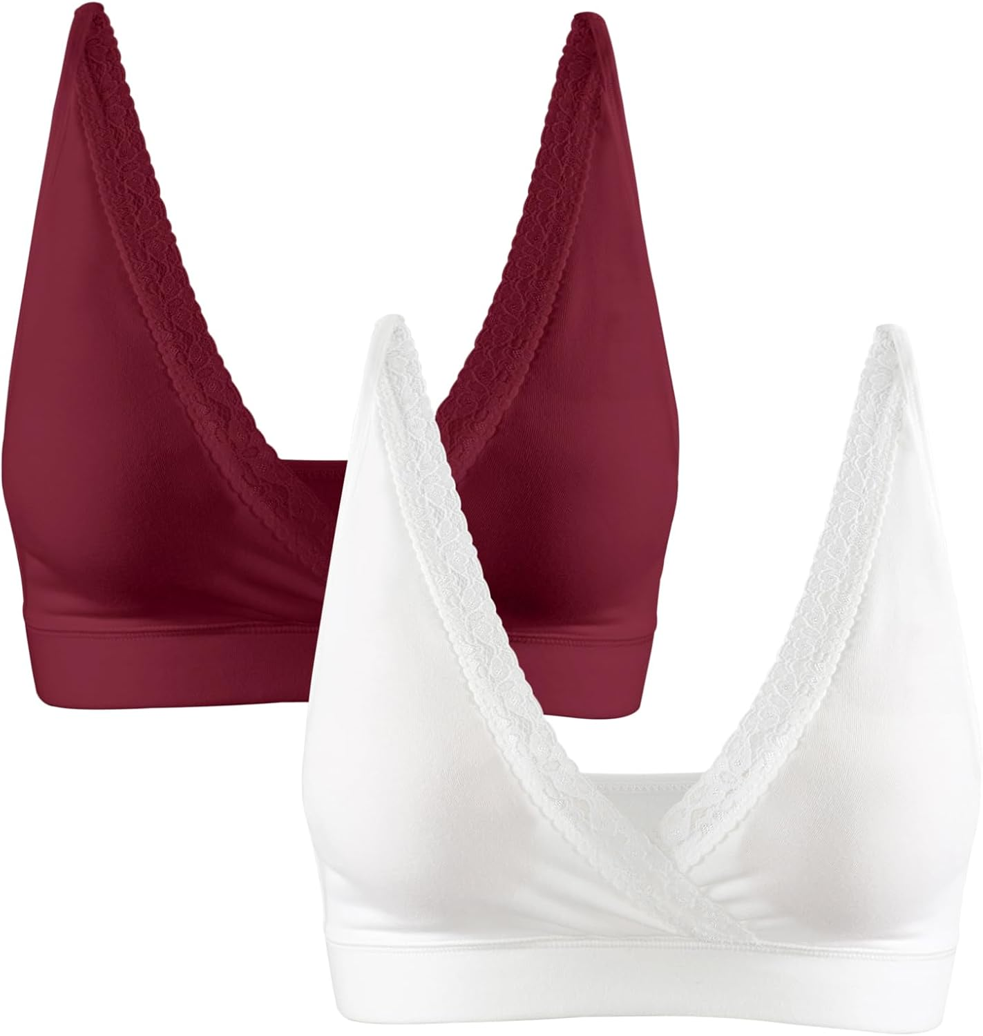 Lace Cotton Sleep Bras for Women, Maternity Nursing Bras, Pregnancy Support Bra with Adjustable Straps image number 5