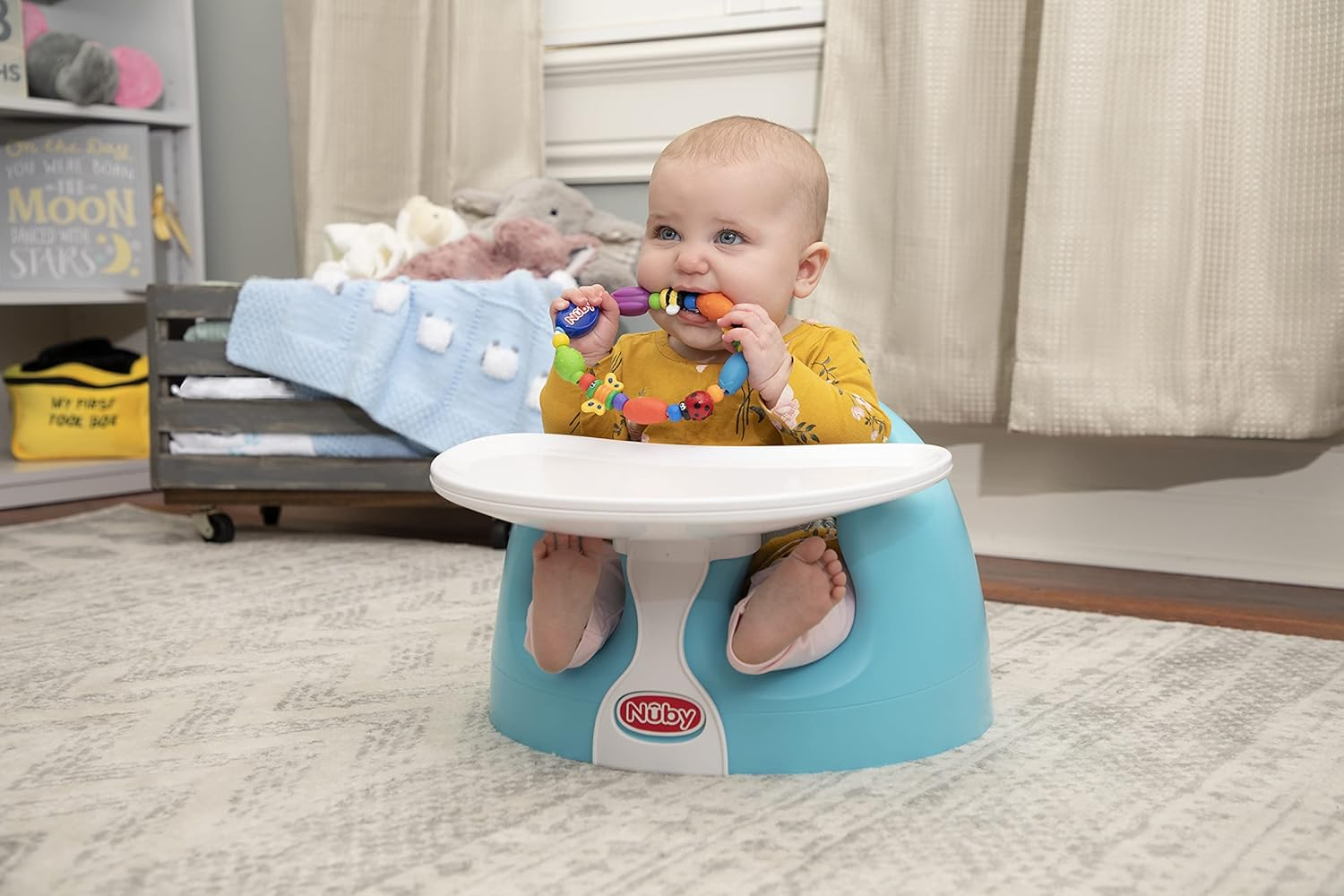Nuby My Floor Seat Activity Tray with Easy Release Latch, Easy to Clean, for Ages 4-12 Months image number 1