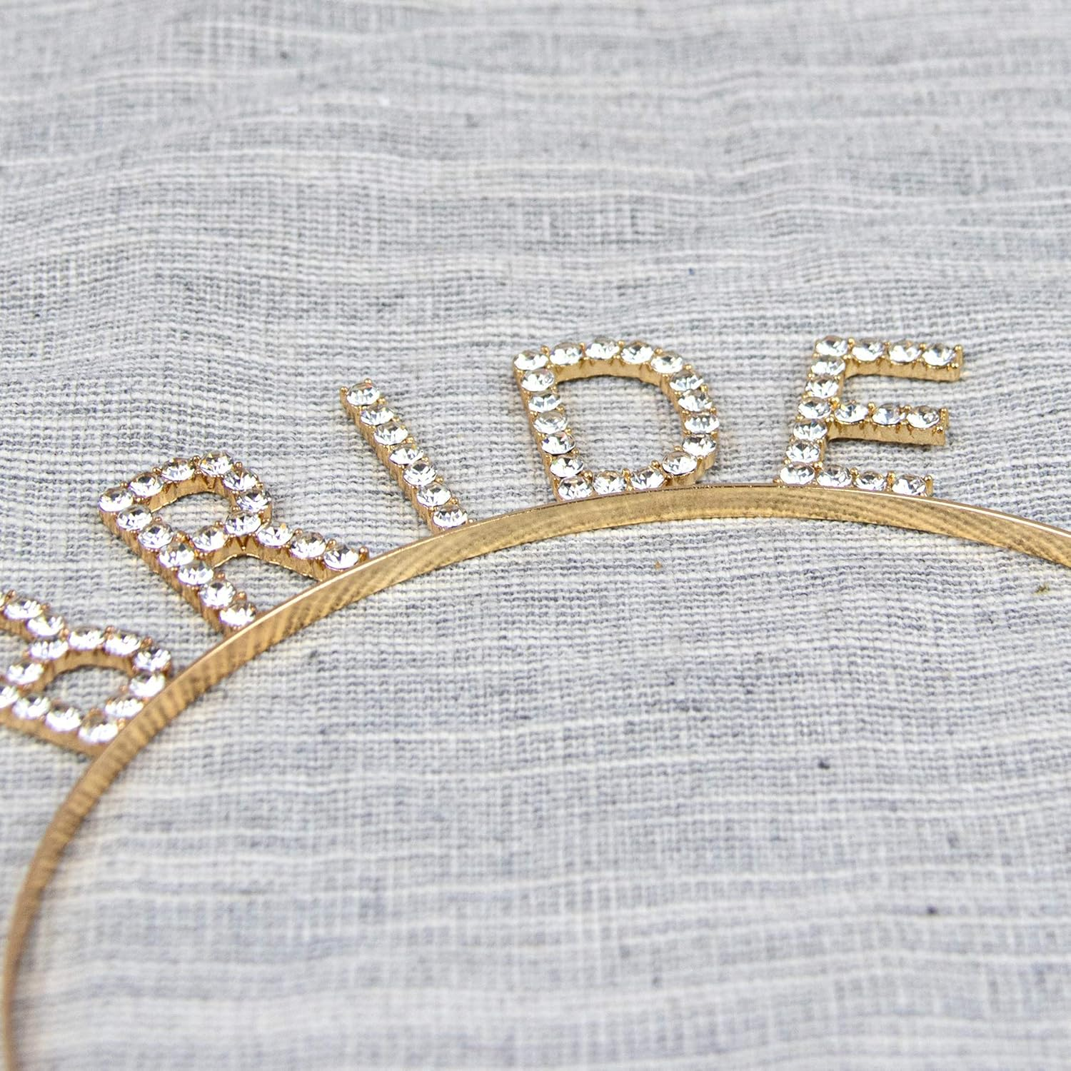 Rhinestone Bride Headband Elegant Crown Bachelorette Party Headbands (Golden Color) image number 2