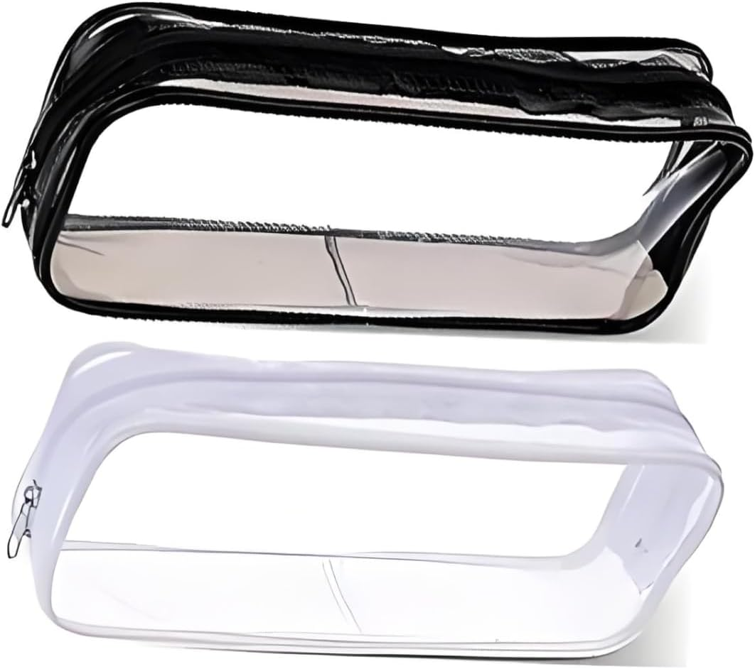 Clear PVC Zipper Pouch Set - Travel Toiletry and Cosmetic Organizer for Women, Transparent Makeup Pencil Bag with Large Capacity 2-Piece. image number 3