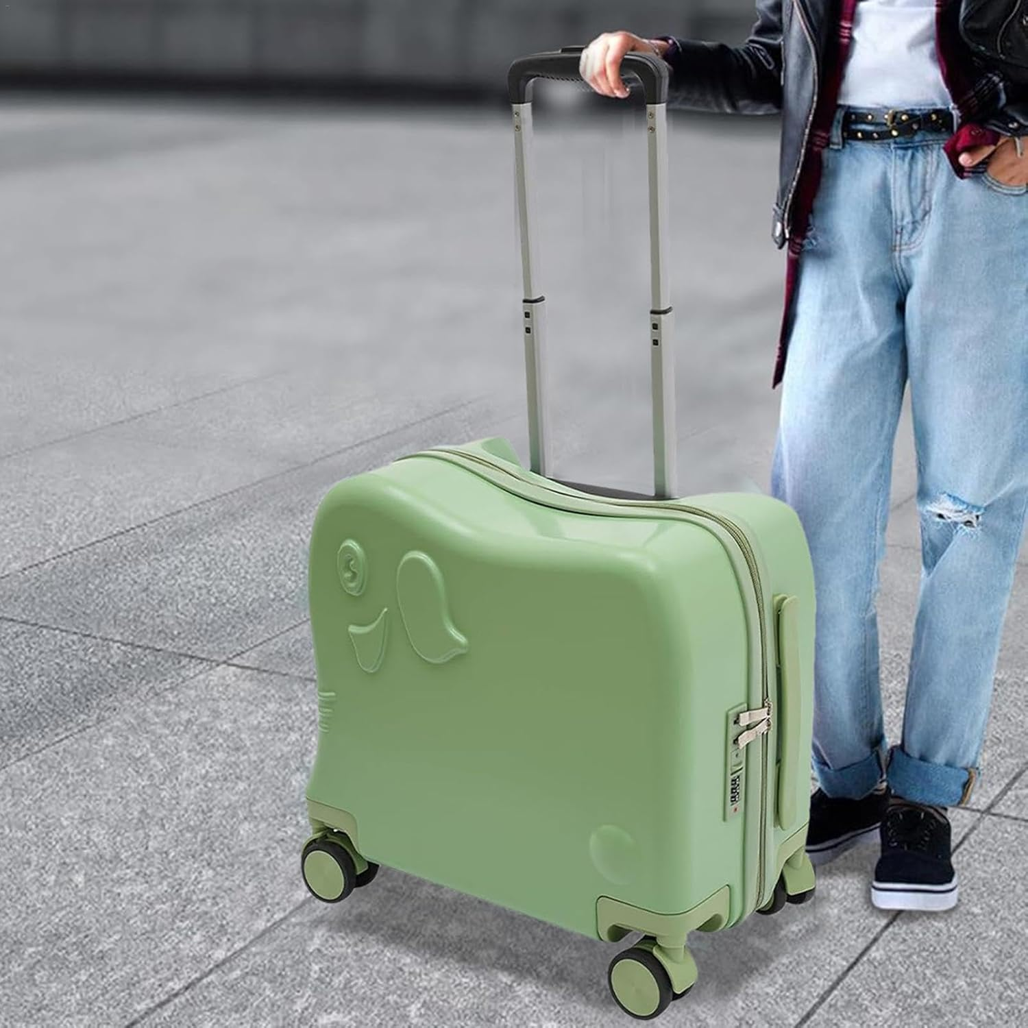 G&eacute;n&eacute;rique Kids Suitcase | Children'S Luggage | Multipurpose Kids Rolling Luggage, Kids Carry on Luggage with Wheels, Colorful Kids Carry on Suitcase for Boys & Girls, Travel & Family Vacations, Dark - Black image number 3