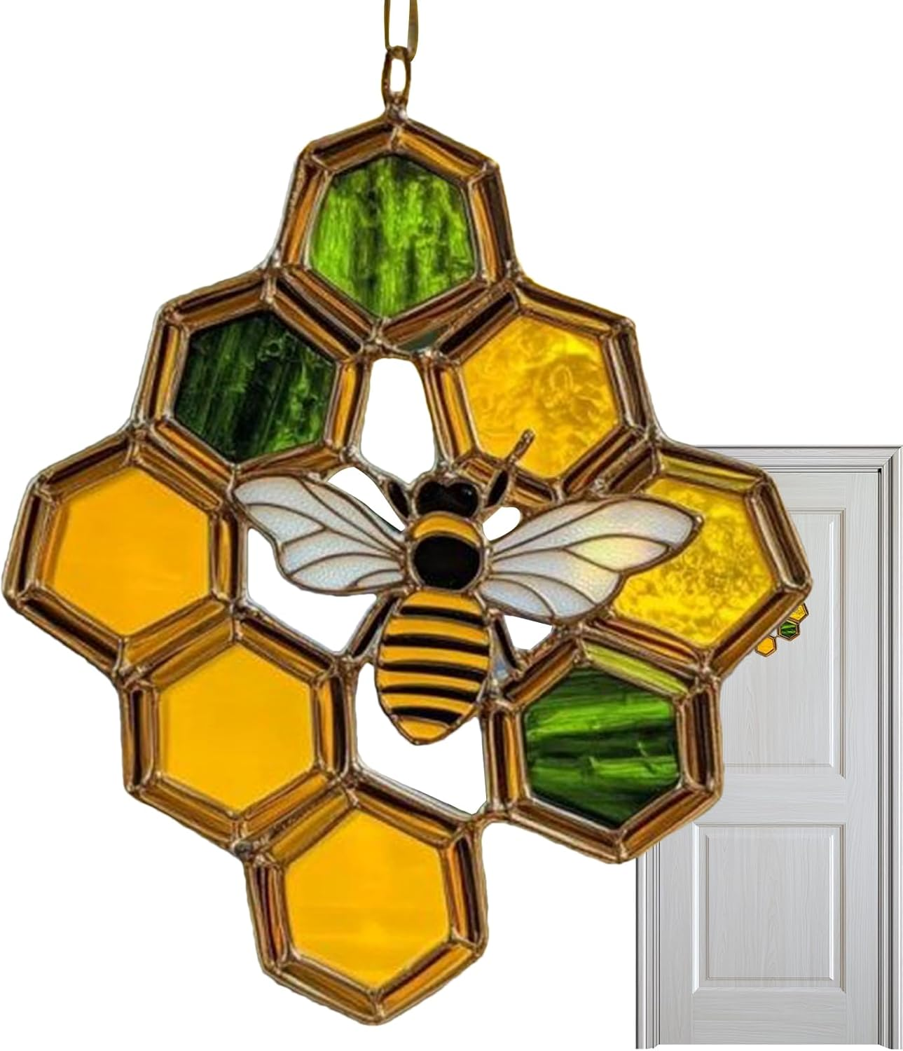 Bee Decoration, Garden Decoration Made of Acrylic with Bee Motif, Nature-Inspired Honeycomb Mobile for Kitchen, Garden, Balcony and Children'S Room image number 4