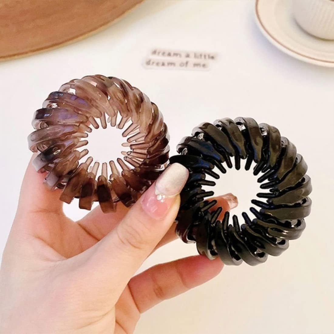 Pack of 4 Bird Nest Hair Clips Women'S Simple Ponytail Holder Haircut Bird Nest Hair Bobbles Expandable Headpiece Hair Band for Women Girls