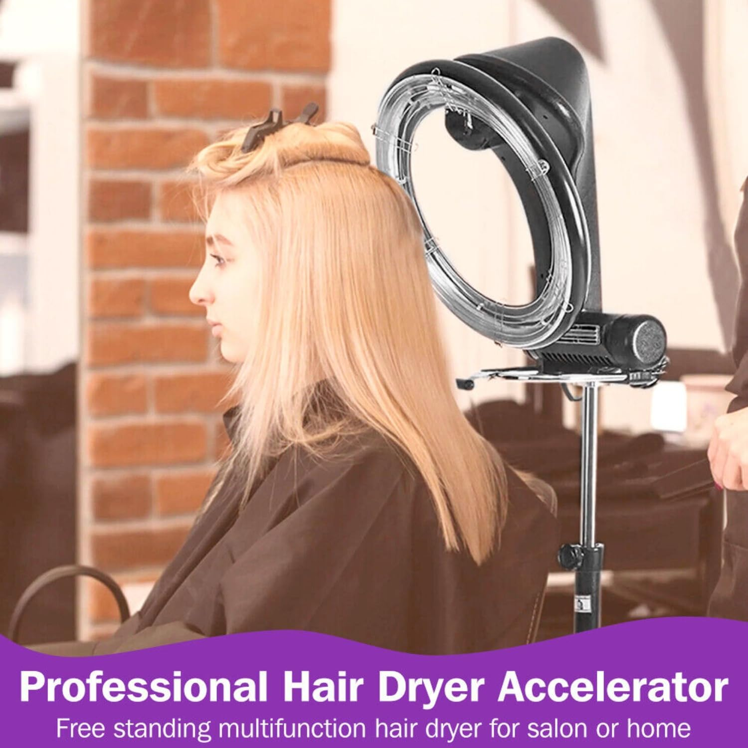 Standing Hair Dryer Accelerator 360 Rotating Halo Rolling Salon Equipment AU image number 4