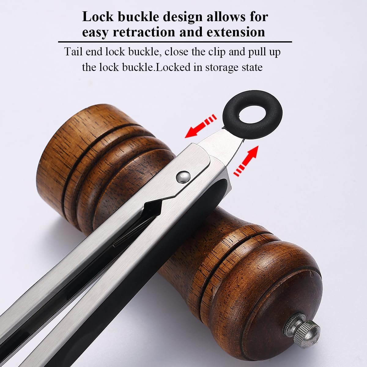 Premium Stainless Steel Locking Kitchen Tongs with Silicon Tips 23Cm/9", Berglander Heavy Duty Good Locking Food Tongs Non-Slip Grip Cooking Tong image number 4