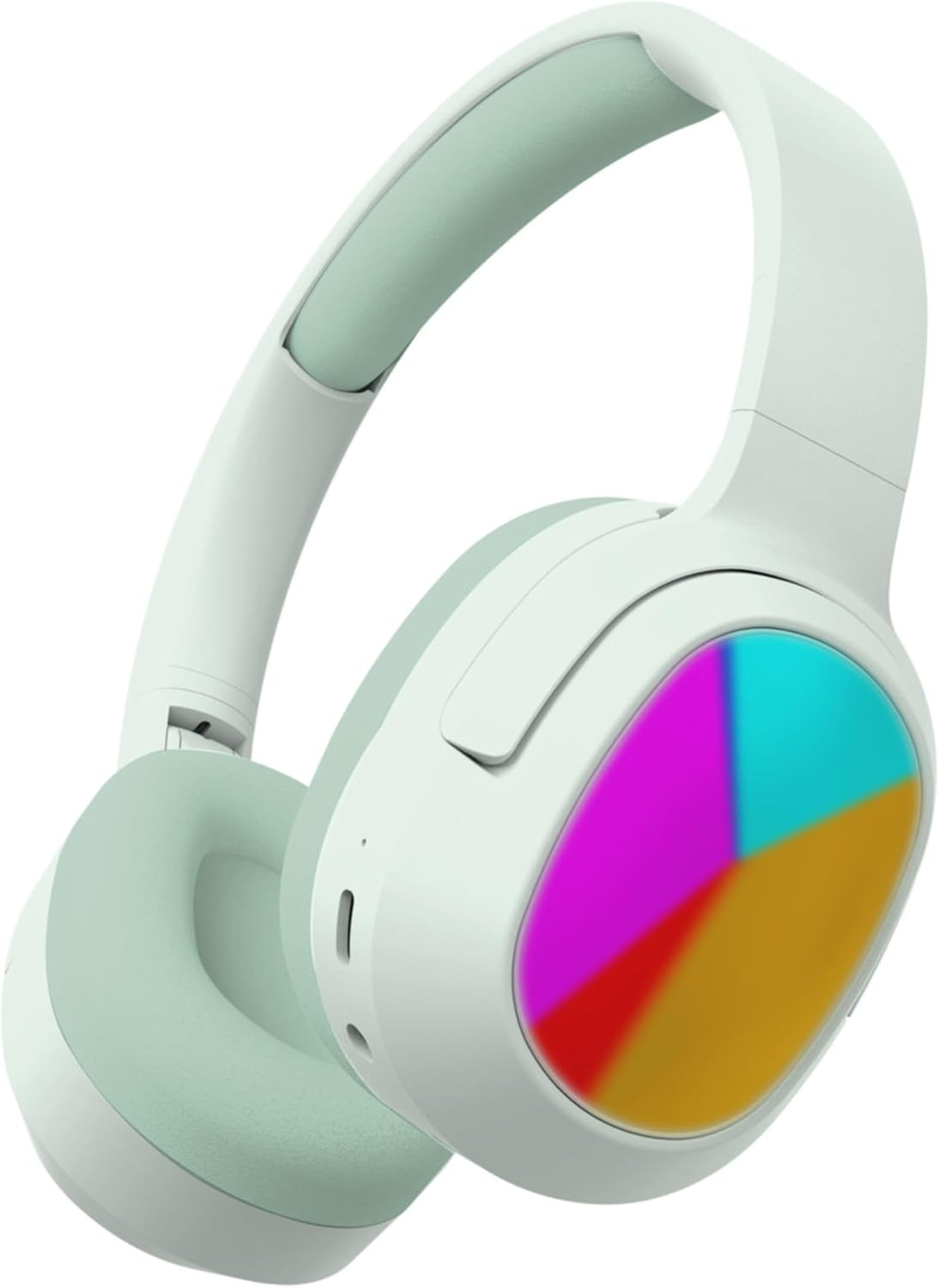 Laser Kids Bluetooth 5.4 Wireless Headphones with RGB Lights, Foldable, Safe Volume Limited to 85Db, Built in Mic - Supports USB C Charging, AUX and Micro SD (Black)