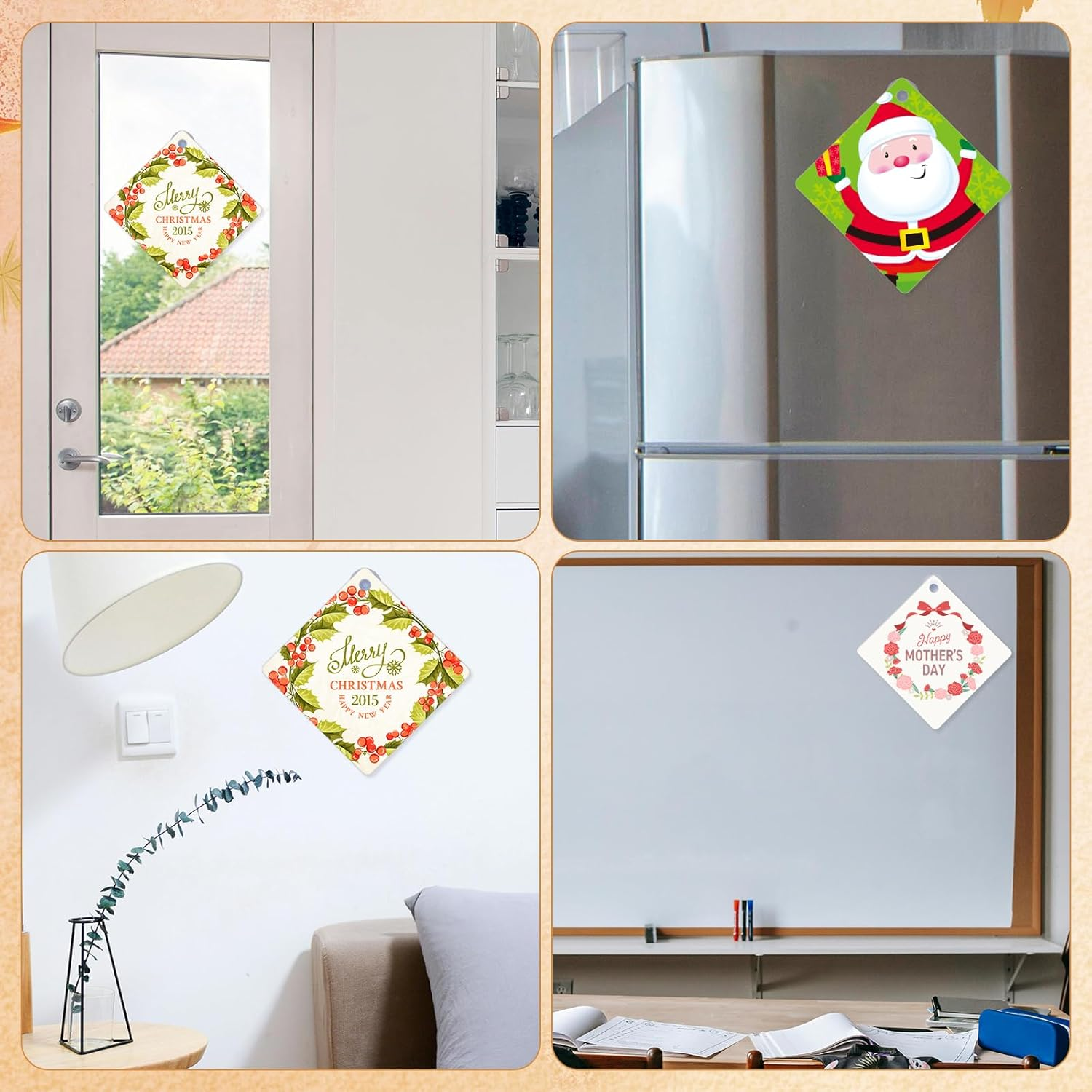 10Pcs Sublimation Blank Suction Cup Sign, Suction Cup Car Window Sign Sublimation Metal Sign Blanks Removable Blank Car Window Sign Car Safety Warning Sign for DIY Crafts image number 5