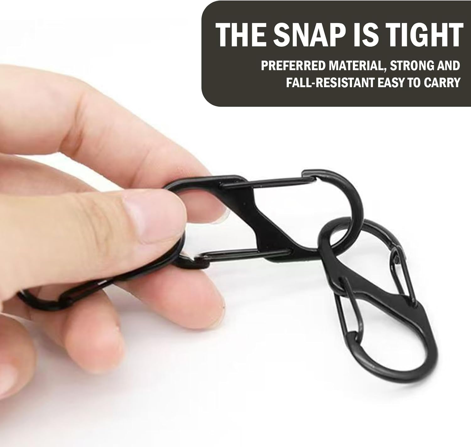 Anti-Theft Zipper Clips Set, 30Pcs Dual S Shaped Carabiner Clips for Luggage and Backpacks, 3 Sizes Pull Replacements, Black Lock Clip Theft Deterrent