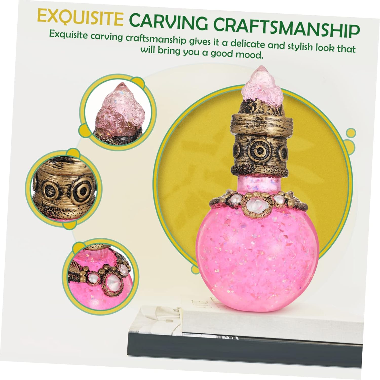 Yardenfun Decoration Resin Craft Shiny Bottle Ornament Home Decor Mermaid Girls Desktop Decoration for Party Supply