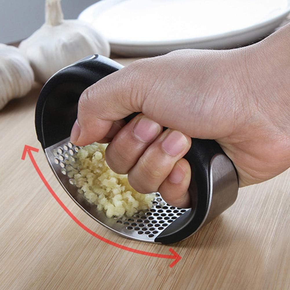 Garlic Press Stainless Steel Garlic Chopper Crusher Kitchen Vegetable Garlic Squeezer Masher Long Handle Mincer Kitchen Gadget Garlic Press image number 4