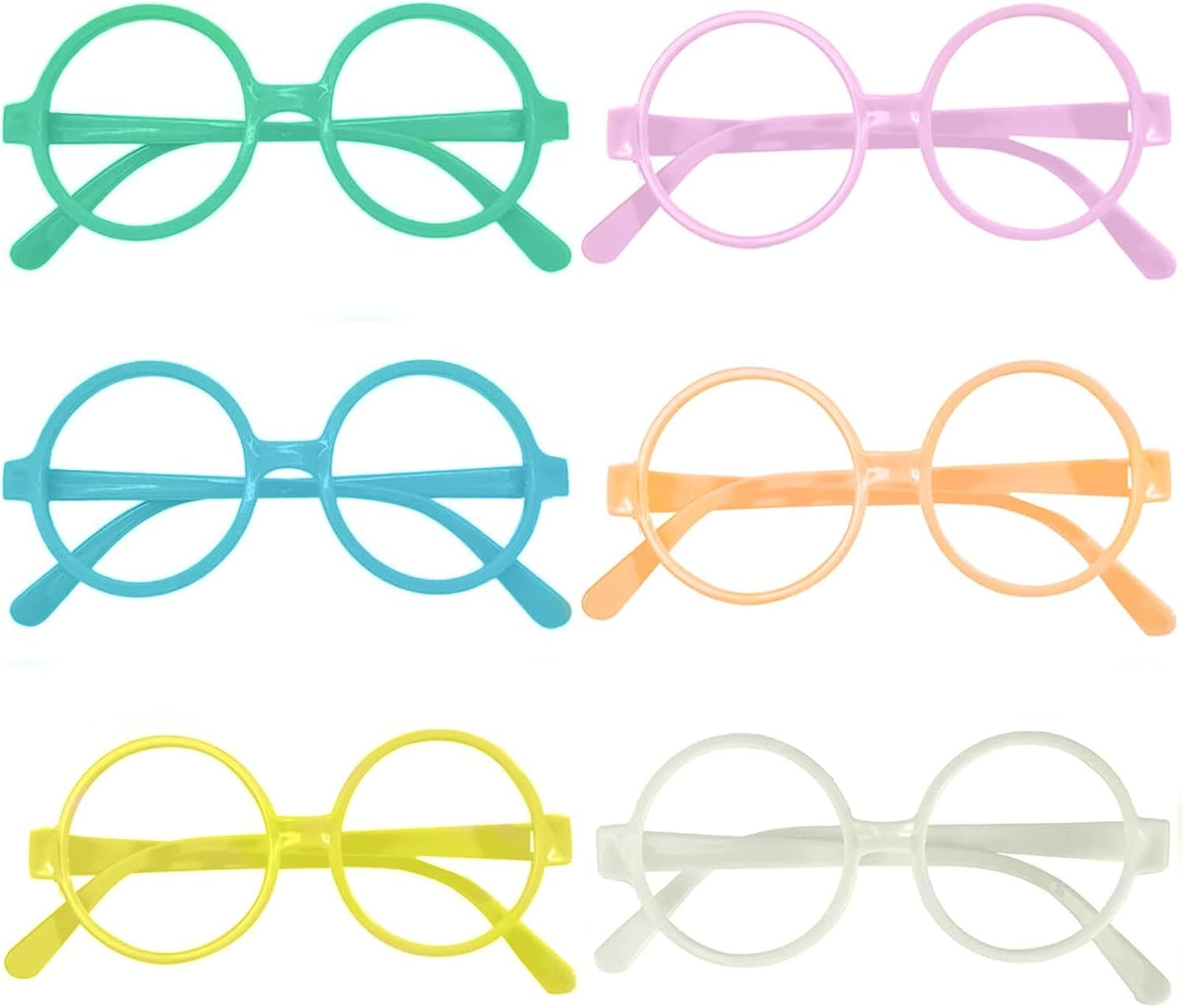 6Pcs Kids Children Plastic Wizard Glasses No Lenses Glasses for Kids Lensless Dressup Glasses round Novelty Glasses Wizard round Glasses Frame for Kids Adult Fancy Dress Costume Cosplay Party image number 6
