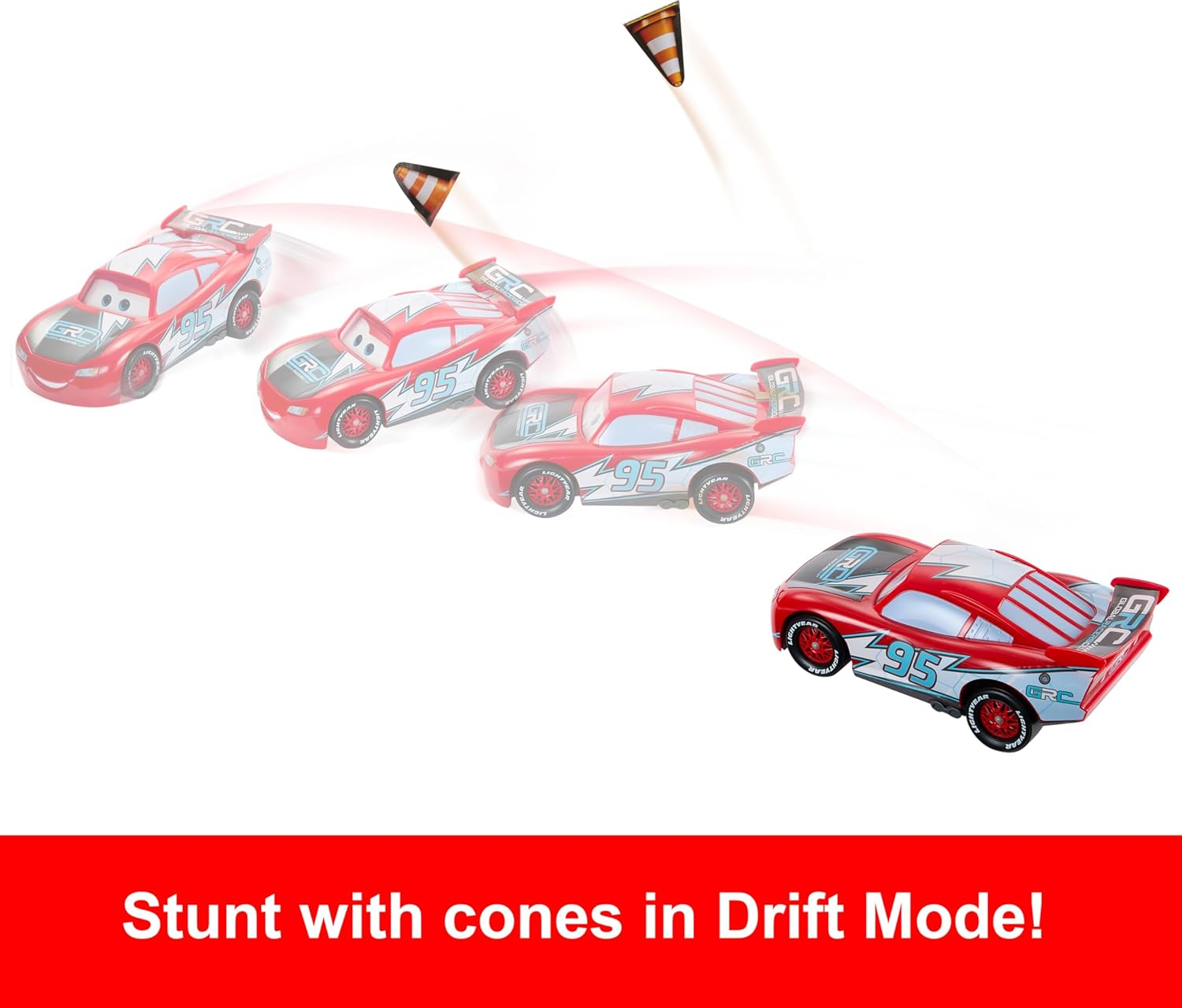 Mattel Disney Pixar Cars Lightning Mcqueen Toy Vehicle & Accessories, Global Racers Cup Drift & Race Car with 2 Modes of Play image number 1