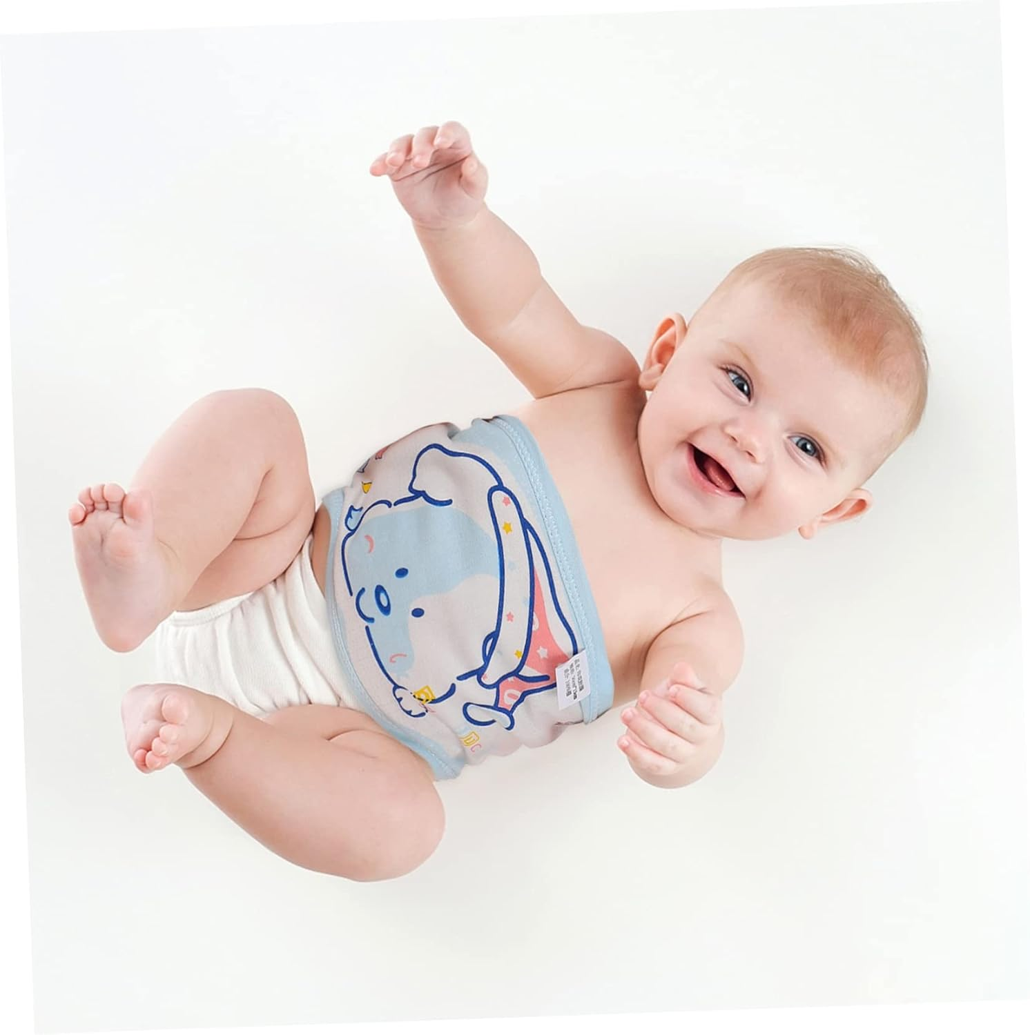 Mikinona 2Pcs Cotton Baby Belly Bands Newborn Belly Navel Belt Soft Breathable Infant Wrap for Newborns Pink and Blue Colors image number 2