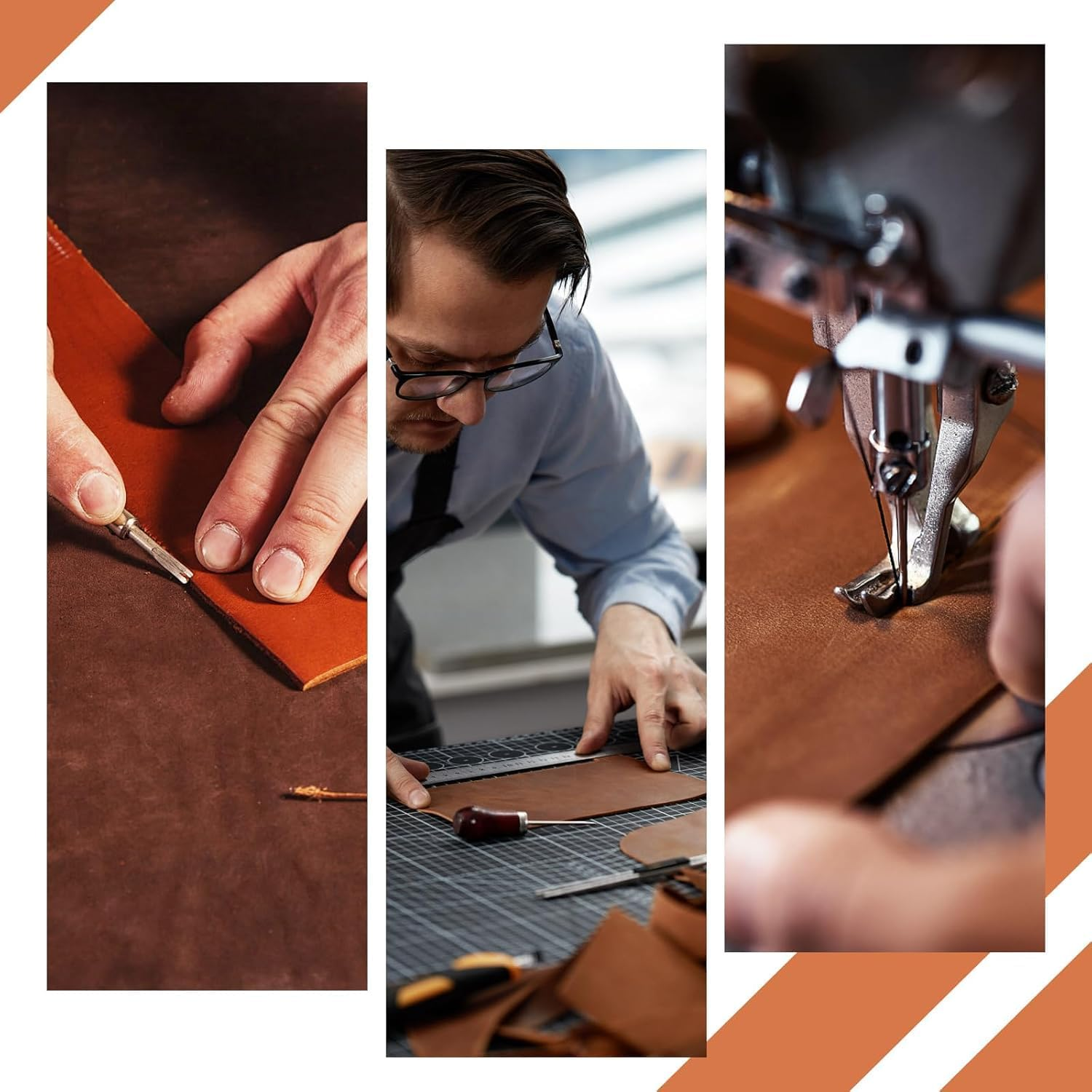 6 Pcs Leather Bookmarks with Rope, Classic Stitched Handmade Custom Bookmark with Cord for Men Women (Colorful) image number 6