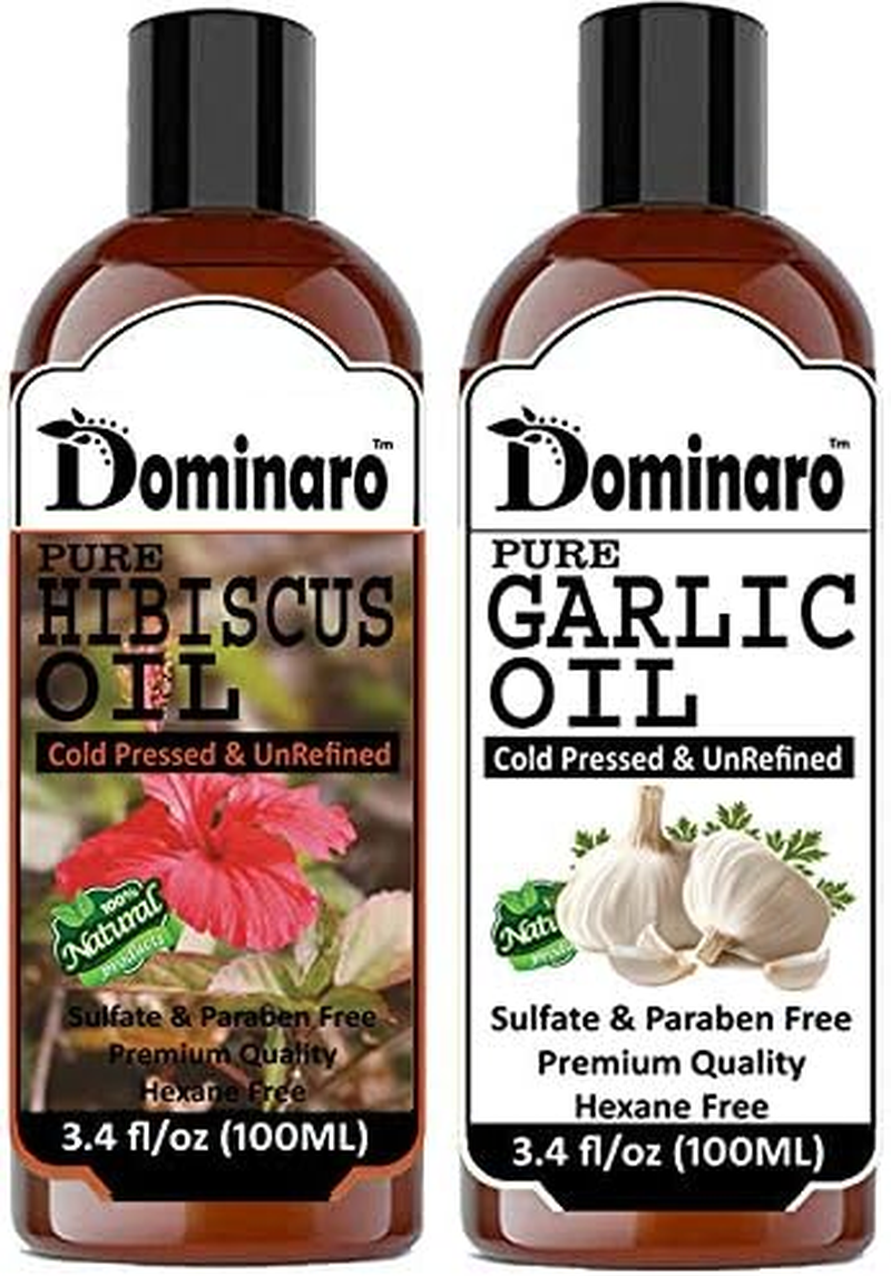 Dominaro 100 % Pure & Natural Hibiscus Oil & Garlic Oil (Combo Pack of 2 Bottle ) 200 Ml Hair Oil (200 Ml)