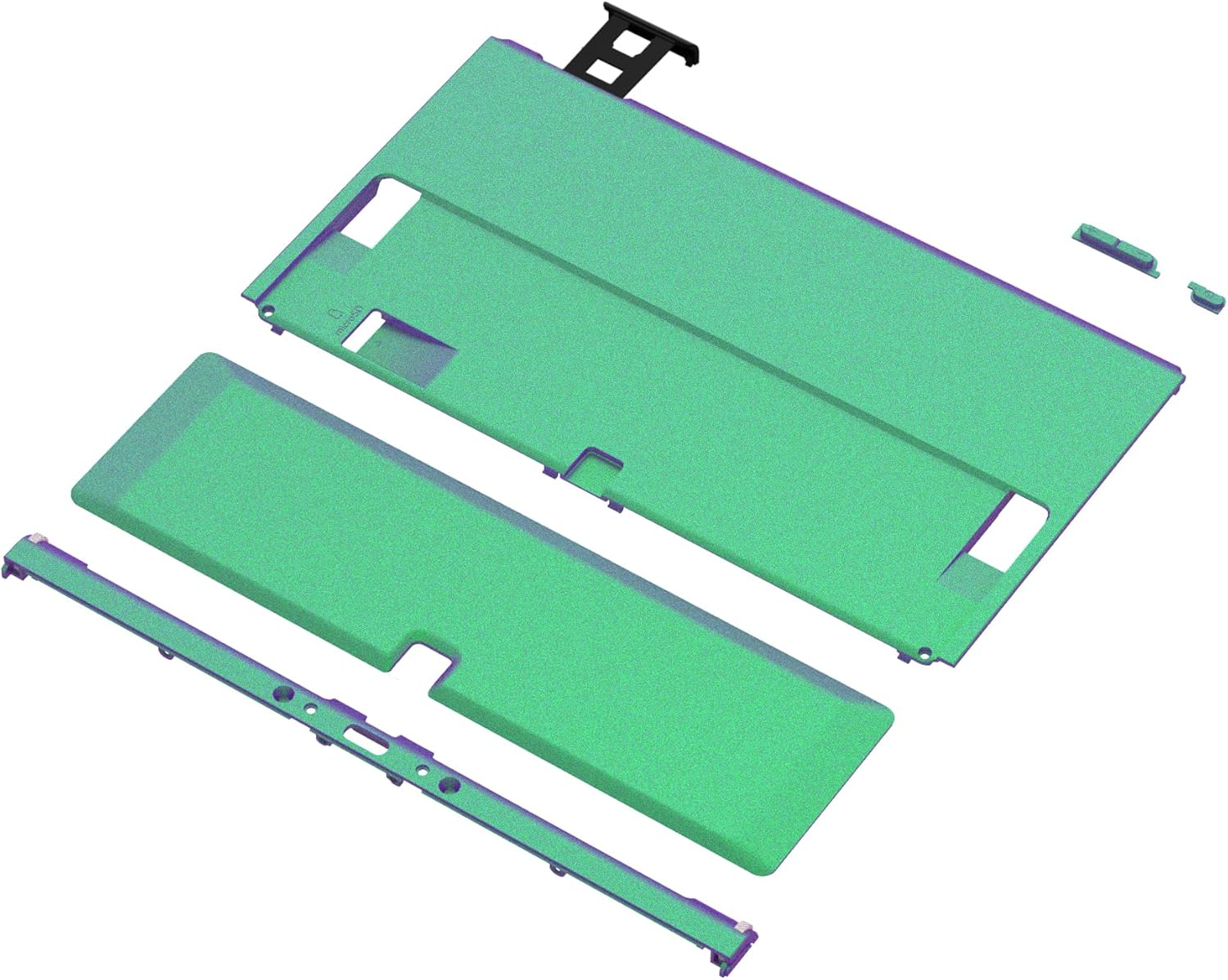 Extremerate DIY Console Back Plate Chameleon Green Purple Replacement Housing Shell Case with Kickstand for Nintendo Switch OLED Handheld Console &ndash; Console and Joycon Without - Chameleon Green Purple image number 3