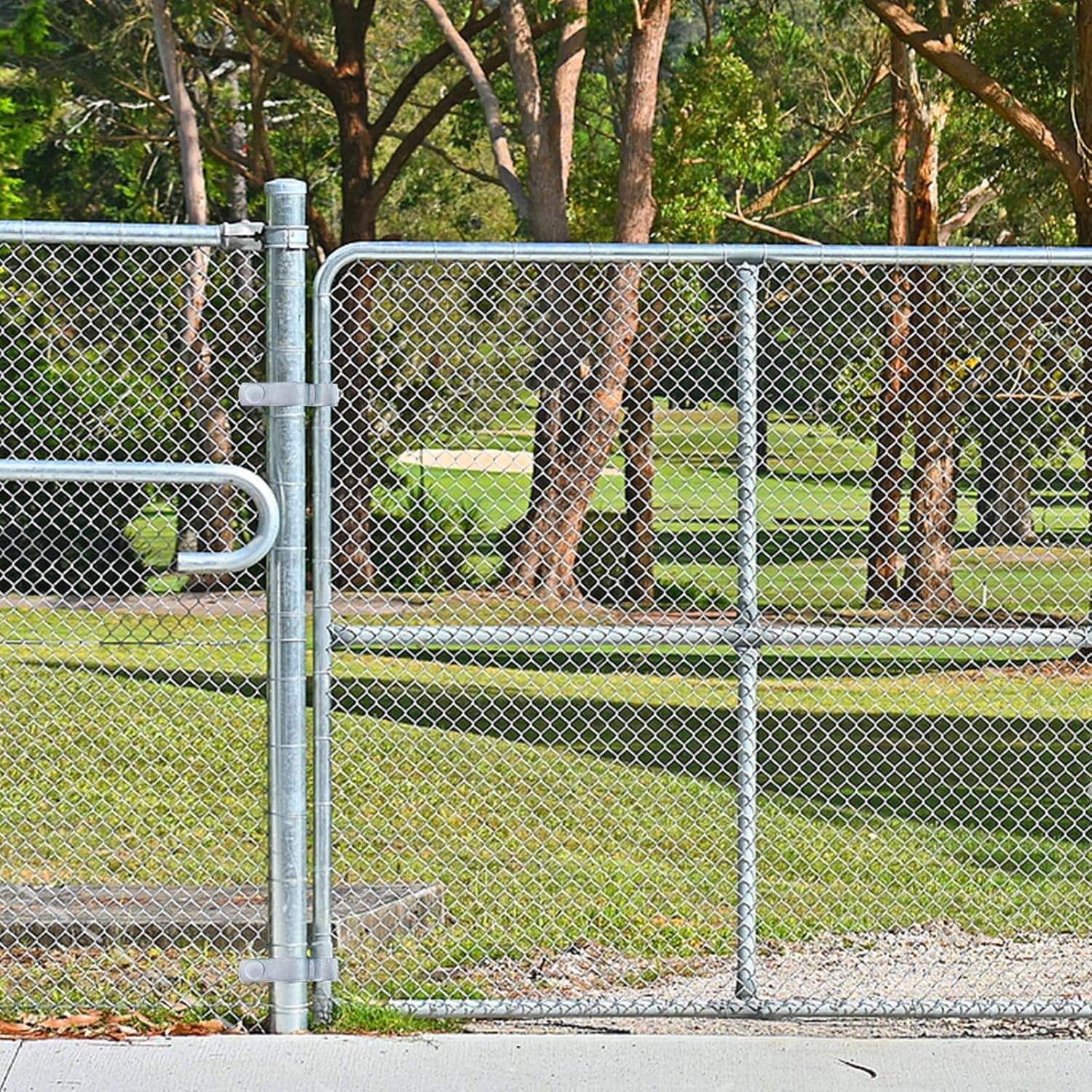 6Set Chain Link Fence Frame Gate Post Hinge, 1-5/8&rsquo;&rsquo;Chain Link Gate, Chains Links Fence Parts, Galvanized Gate Hardware, Chains Links Fences Tools (1-5/8 Inch) image number 6