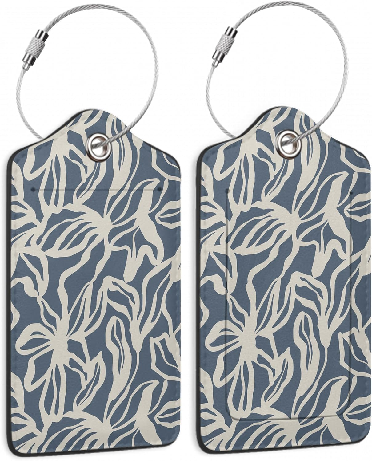 SKYDAWNY 2 Pack Leather Luggage Tags for Suitcase,Blue Dragon Water Glowing Travel Cruise Baggage Tag for Women Men Luggages Bag with Privacy Cover Name ID Label Stainless Steel Loop