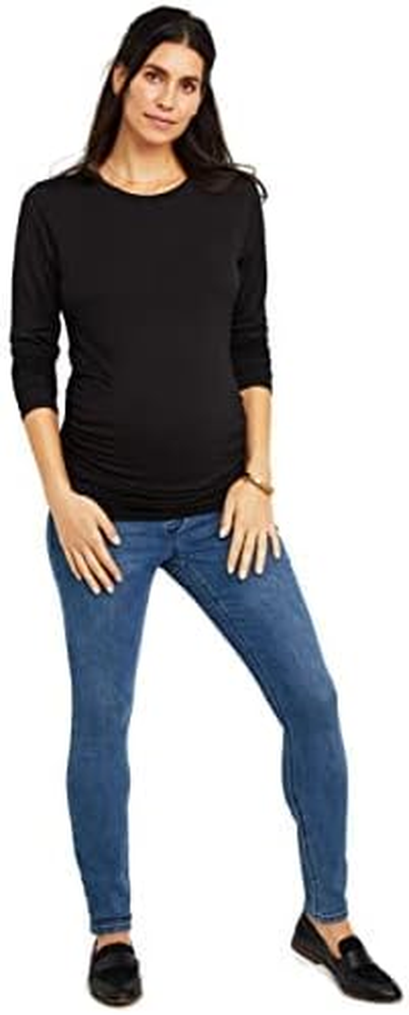 Motherhood Maternity Women'S Petite Indigo Blue Super Stretch Secret Fit Belly Skinny Denim Jean image number 1